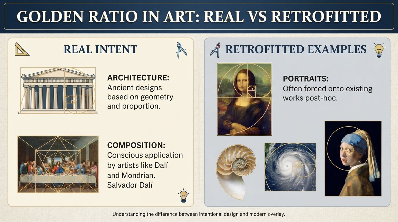 What's real and what's retrofitted about the golden ratio in art