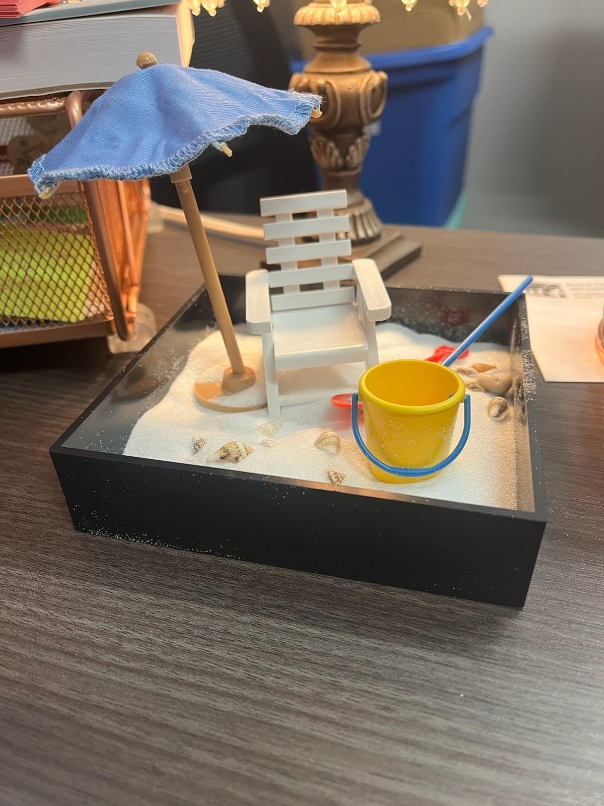 Executive Sandbox - Beach Break - Mini Desktop Set - Stress Relieving Office Decor - Includes 5