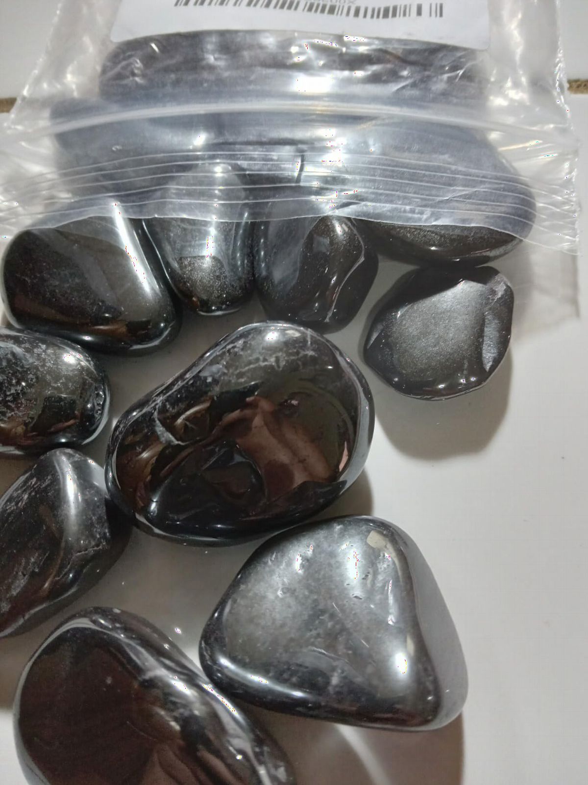 1lb Bulk Tumbled Hematite Stones from Brazil - Small 1/4