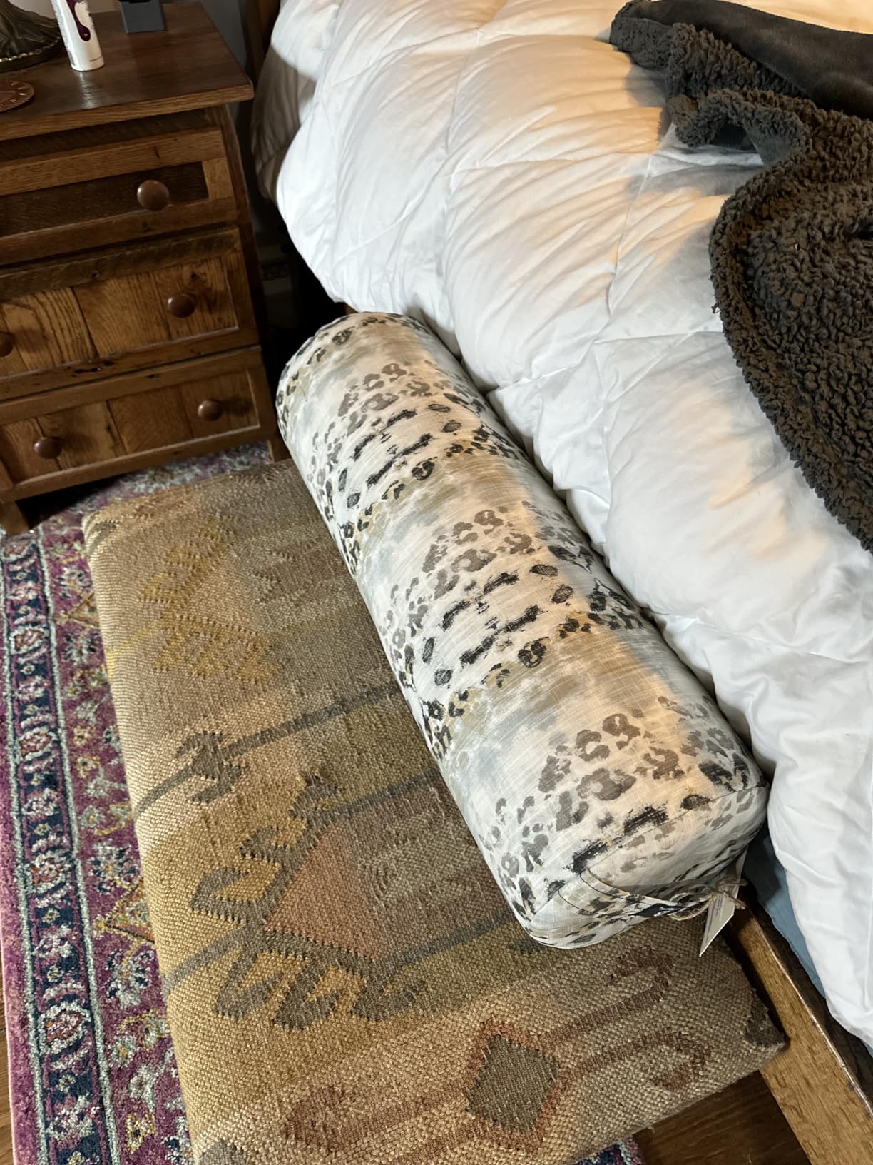 Hugger Mugger Round Yoga Bolster - Firm Round Shape, Higher Profile, Great Under Knees, Soft Support, Handmade in The USA customer photo 1