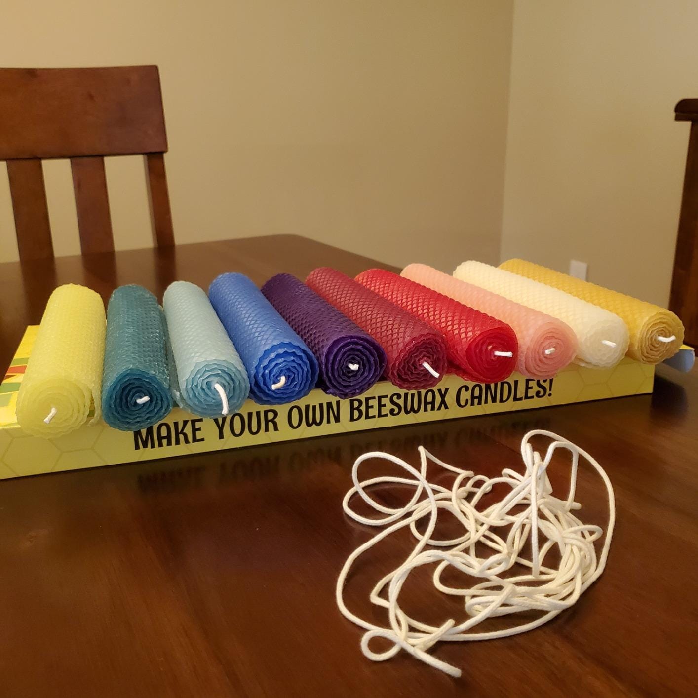 Make Your Own Beeswax Candle Kit - Includes 10 Full Size 100% Beeswax Honeycomb Sheets in Natural and Cotton Wick customer photo 2