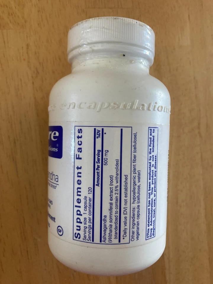 Pure Encapsulations Ashwagandha, 60 Capsules | 500 mg Ashwagandha Extract, Metabolism and Stress Support, Immune Support, Non-GMO and Vegan customer photo 1