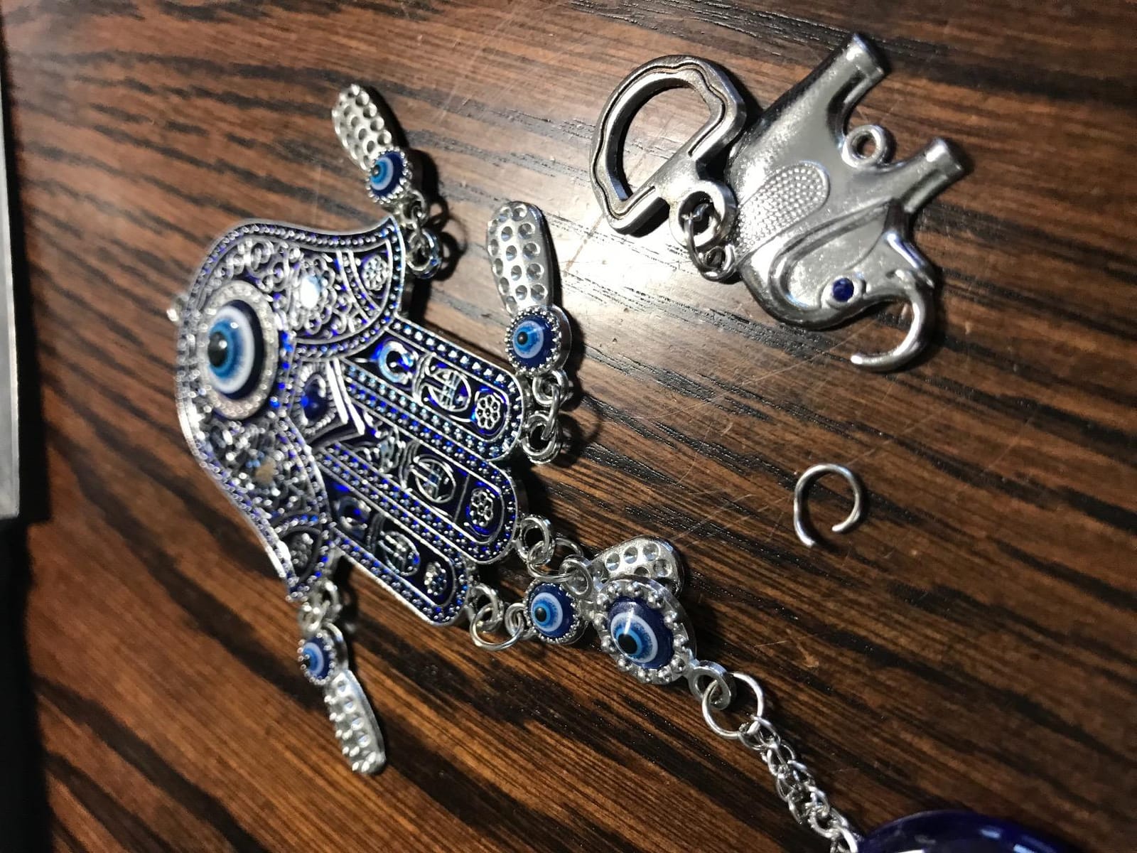 Betterdecor Blue Evil Eye Hamsa Hand Hanging Charm Decoration for Home Office Car -028 customer photo 1