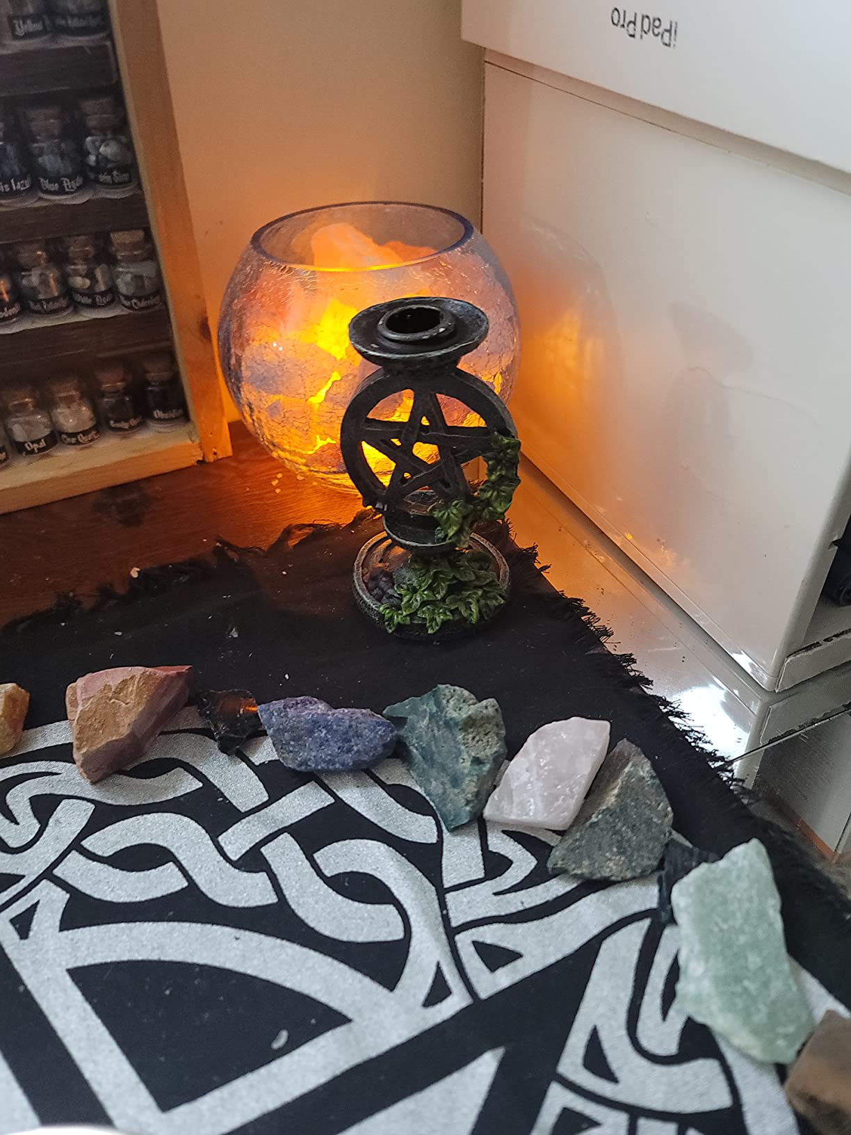 Nemesis Now Gothic Witchcraft Ivy Pentagram Candlesticks Set of 2 | Hand-Painted Resin Occult Candle Holders customer photo 1