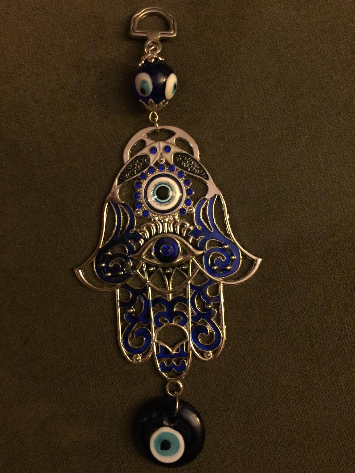 Betterdecor Blue Evil Eye Hamsa Hand Hanging Home Office Decoration-023 customer photo 1