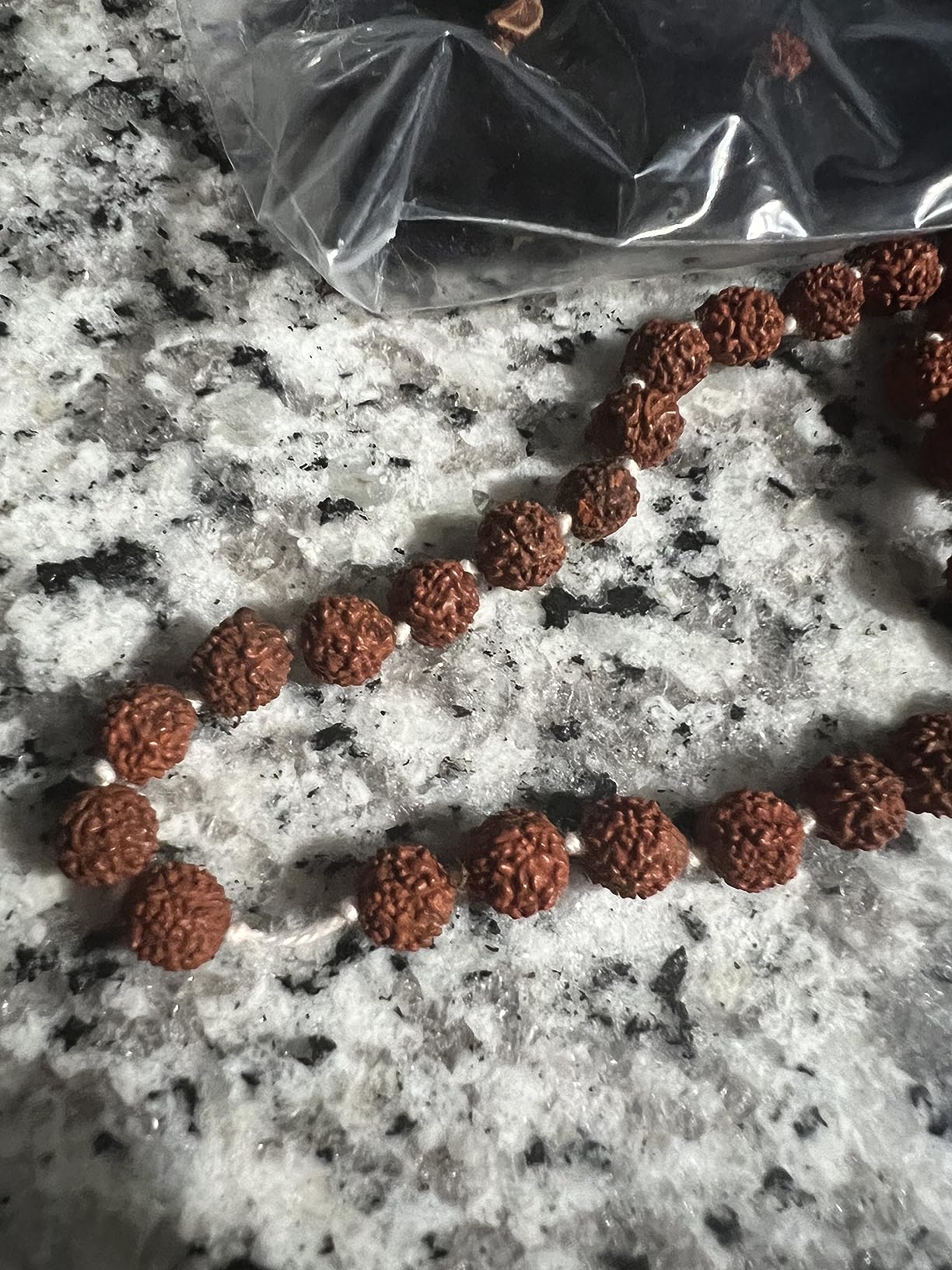 Mandala Crafts Rudraksha Mala 108 Beads - Rudraksha Beads - Nepal Knotted Rudraksha Seed Japa Mala Tibetan Prayer Beads for Rudraksha Necklace Men Women Meditation Yoga Red Tassel customer photo 2