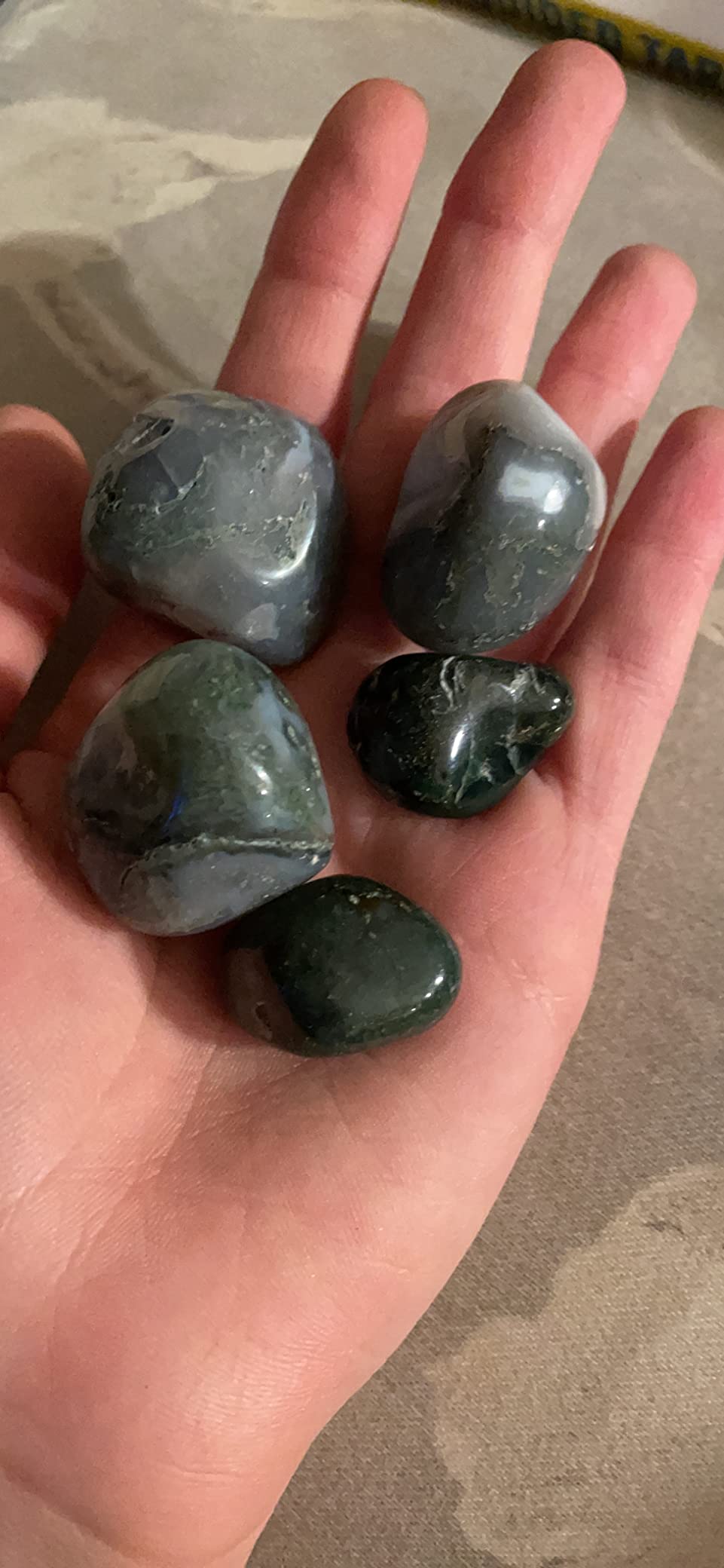 Moss Agate Tumble Stones (20-25mm) - Pack of 5 customer photo 1