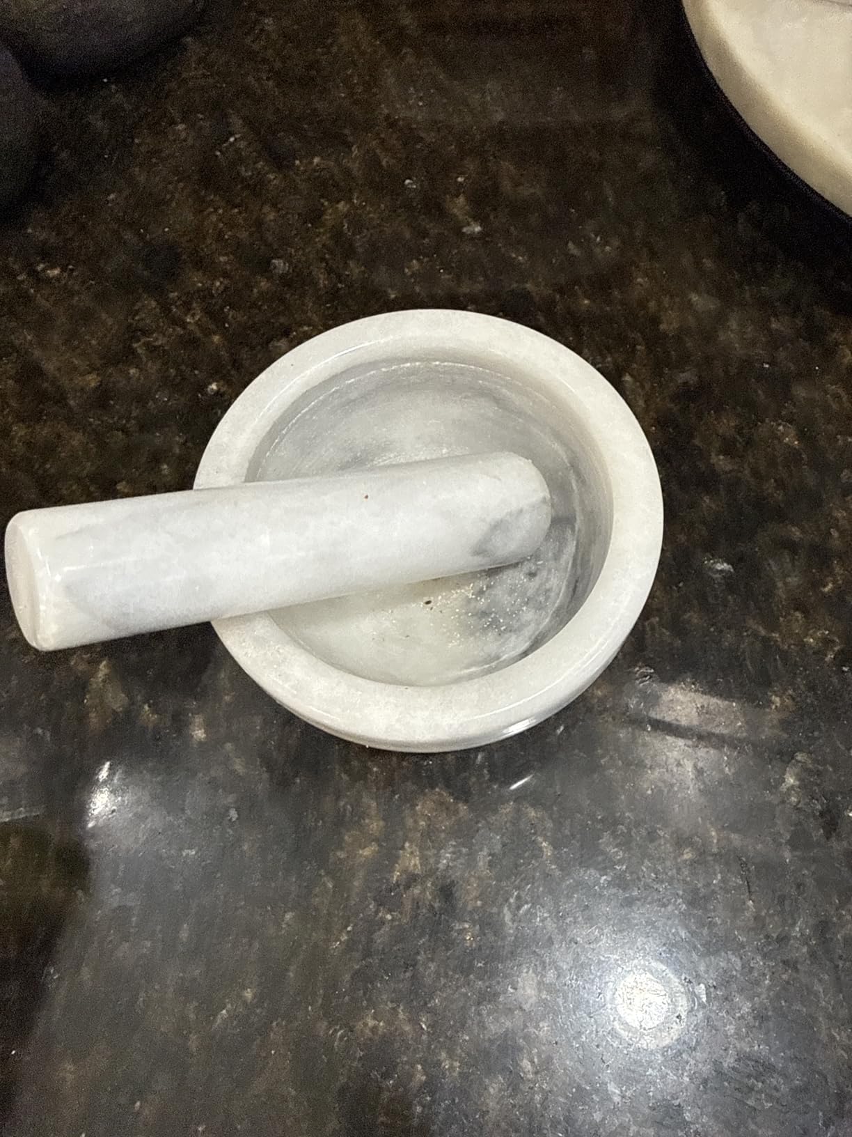 HIC Kitchen Tall Mortar and Pestle Set, Solid Carrara Marble, 4-Inch, Spice Herb Grinder, Pill Crusher, Nut Butter Maker customer photo 2