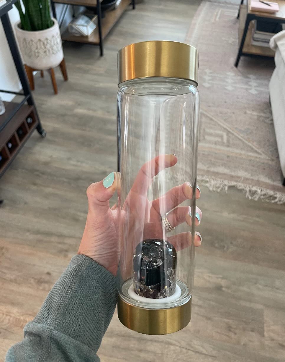 VitaJuwel ViA WELLNESS | Crystal Water Bottle with Amethyst, Rose Quartz & Clear Quartz | Harmony, Relaxation & Clarity customer photo 2