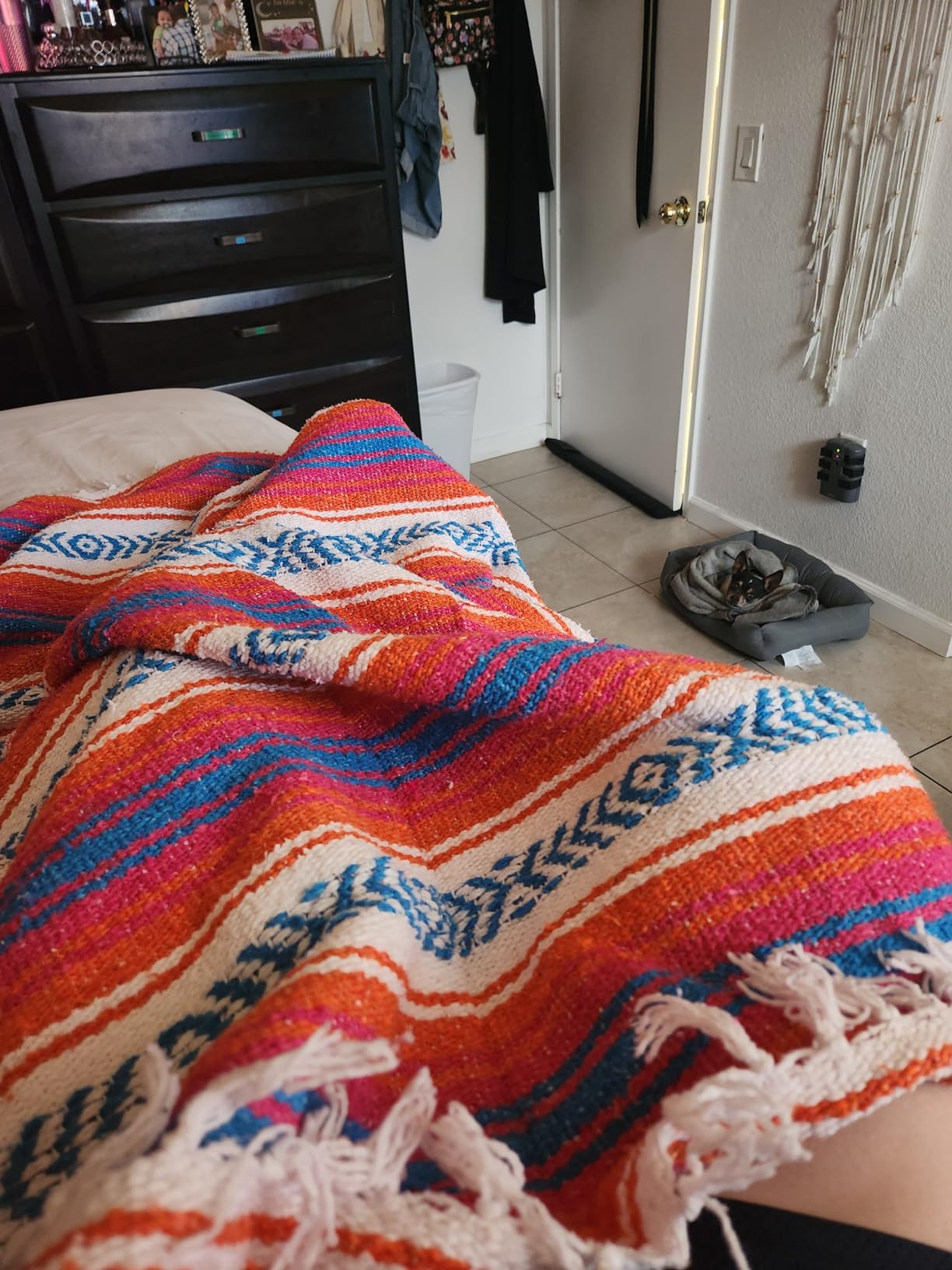 Del Mex Classic Mexican Blanket, Large Authentic Woven Falsa Throw (70