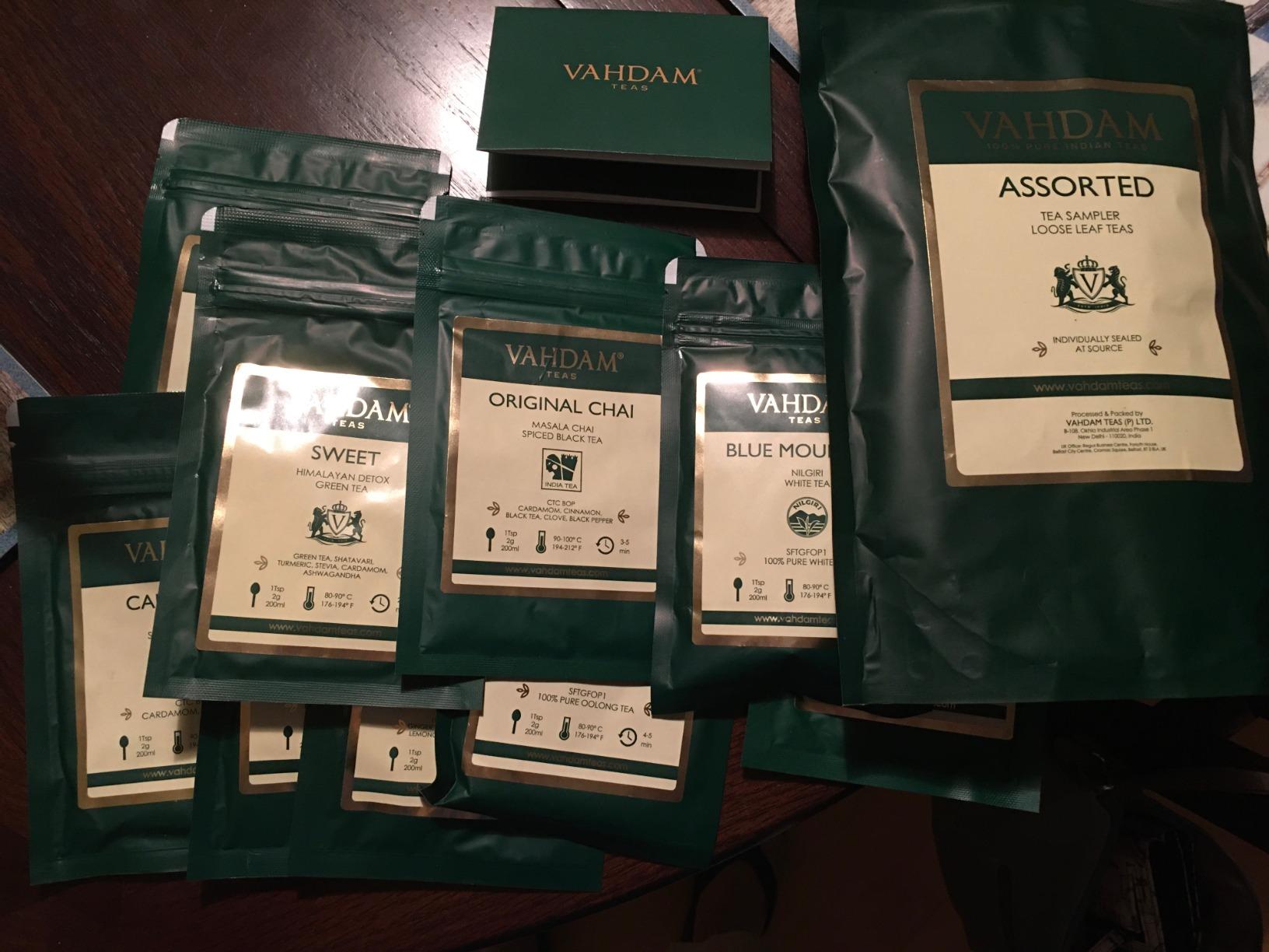 VAHDAM Top 10 Favourites Tea Sampler Set | Loose Leaf Tea (50+ Cups) | Tea Variety Pack with Green, Herbal, Black & Chai Brew | Vacuum Sealed For Freshness | Brew Hot & Cold customer photo 2
