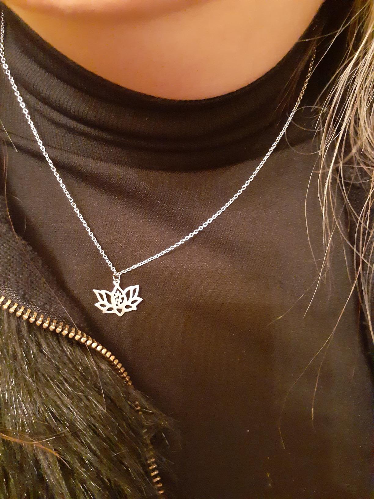 quan jewelry Yoga Lotus Flower Pendant Necklace with Om Symbol, Happy Birthday Gifts Ideas for Mom, Daughter, Women with Inspirational Quote on Gift Card customer photo 1