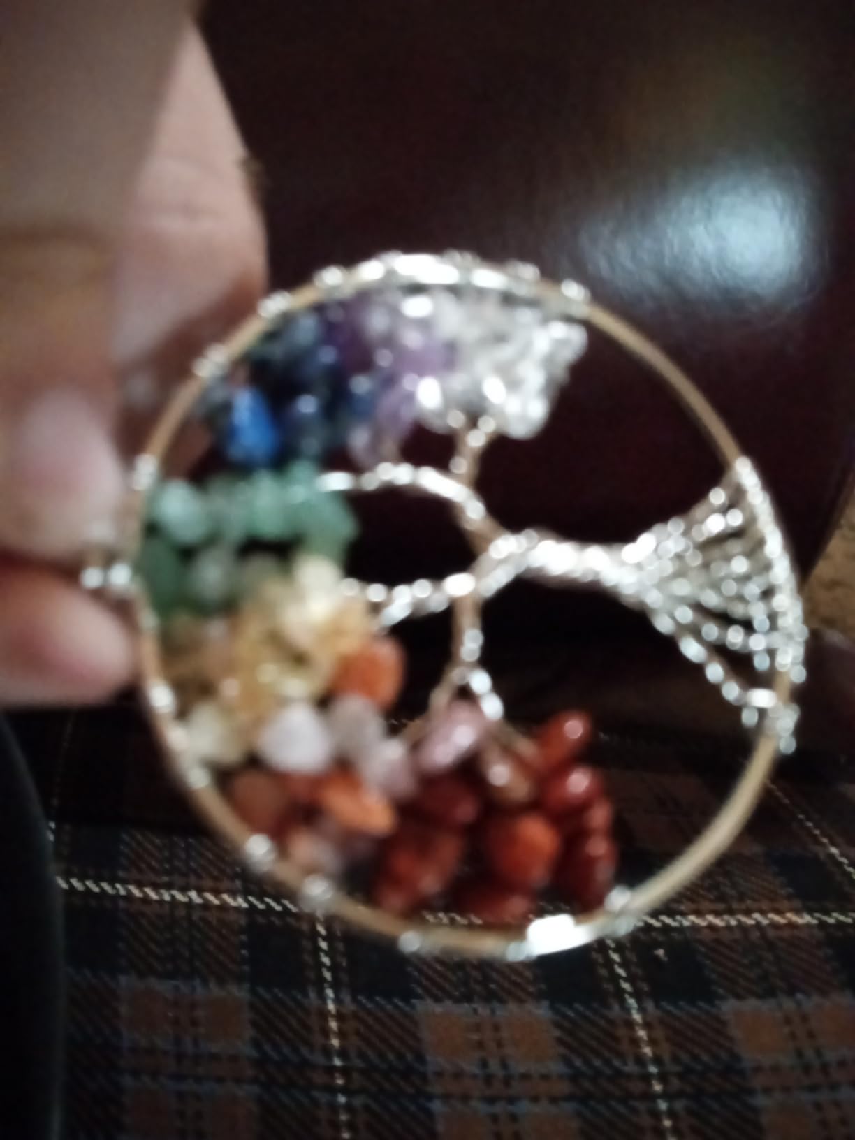 Natural Healing Crystals Quartz Life Tree Necklace 7 Chakras Gemstone Pendant Mother's/Father's Day Family Gifts customer photo 1