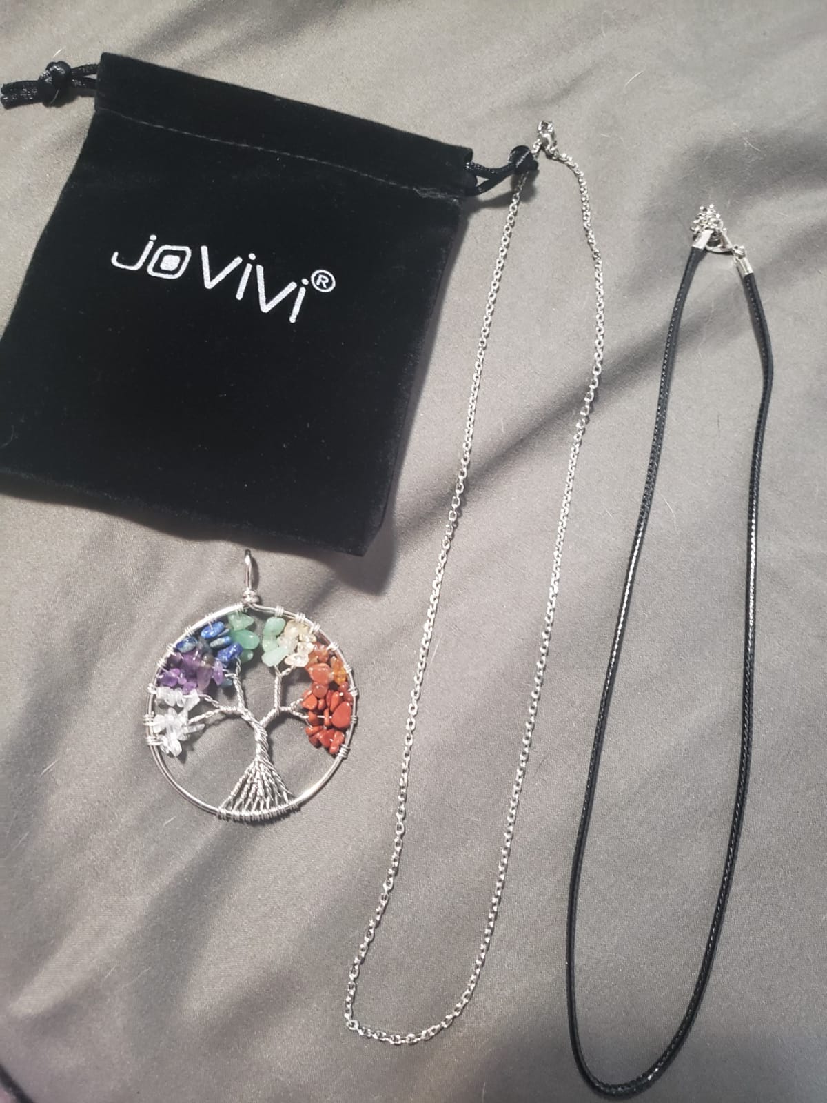Natural Healing Crystals Quartz Life Tree Necklace 7 Chakras Gemstone Pendant Mother's/Father's Day Family Gifts customer photo 2