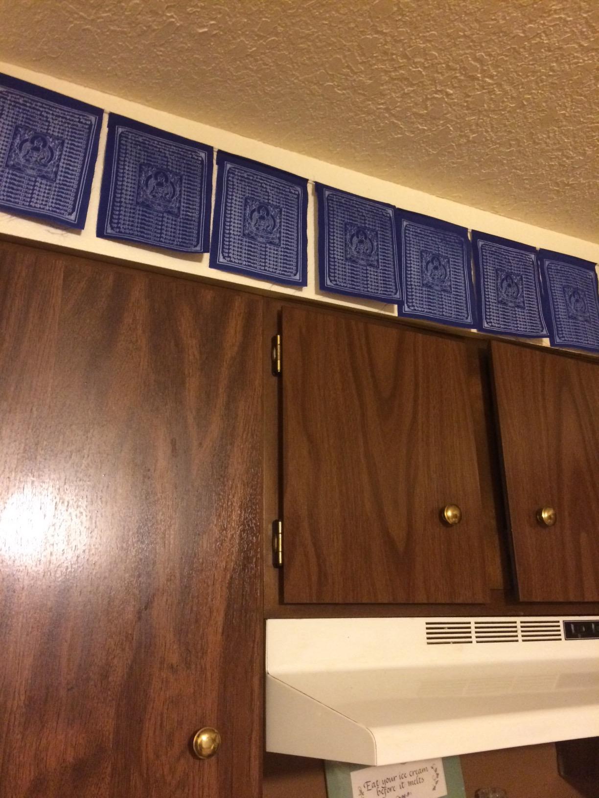 Tibetan Medicine Buddha Healing Prayer Flags, Blue, 8