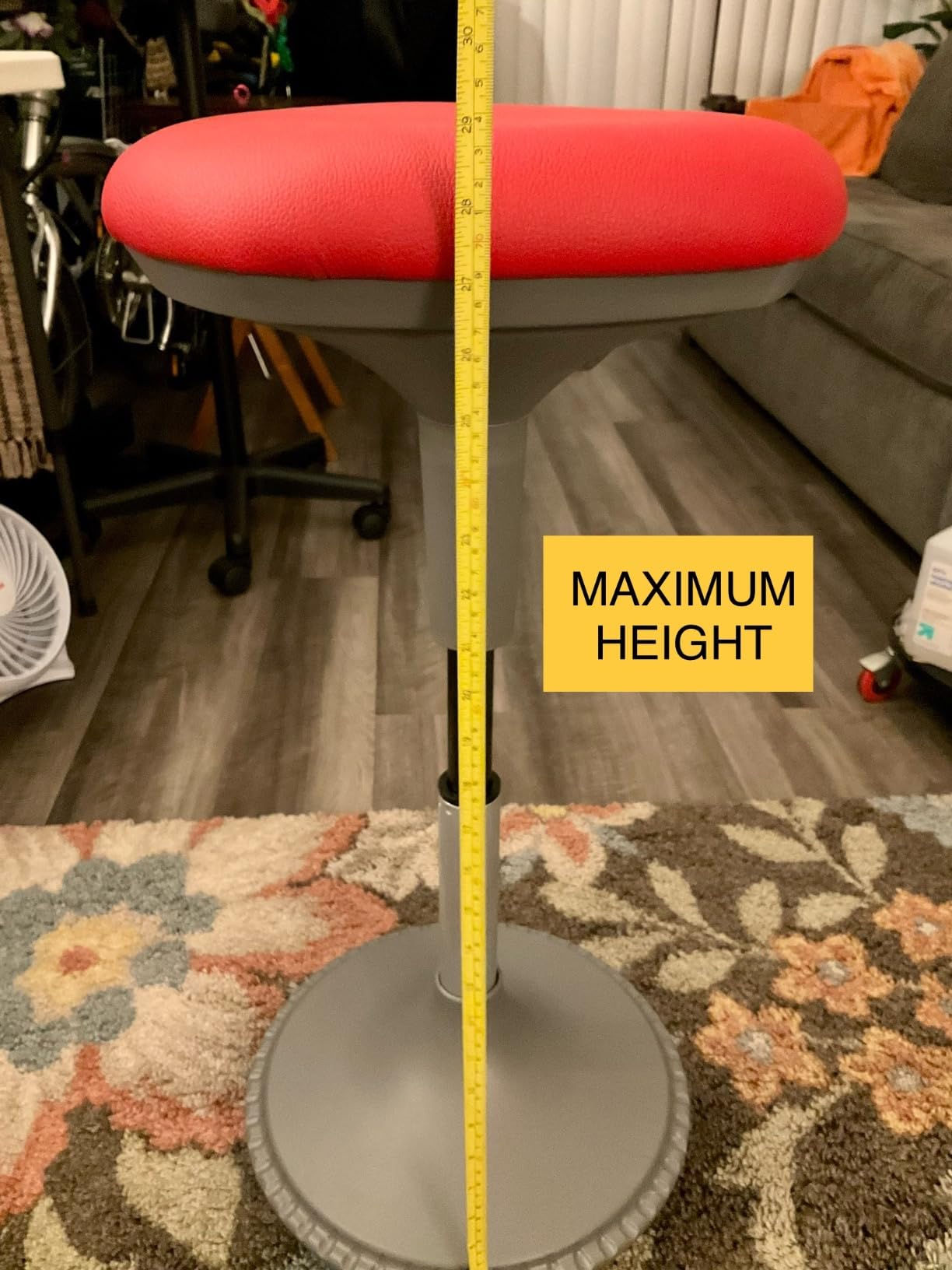 Learniture Adjustable Height Active Learning Stool for Office Desks and Classrooms, Foam-Padded Backless Wobble Stool with Rocking Motion, Black customer photo 1
