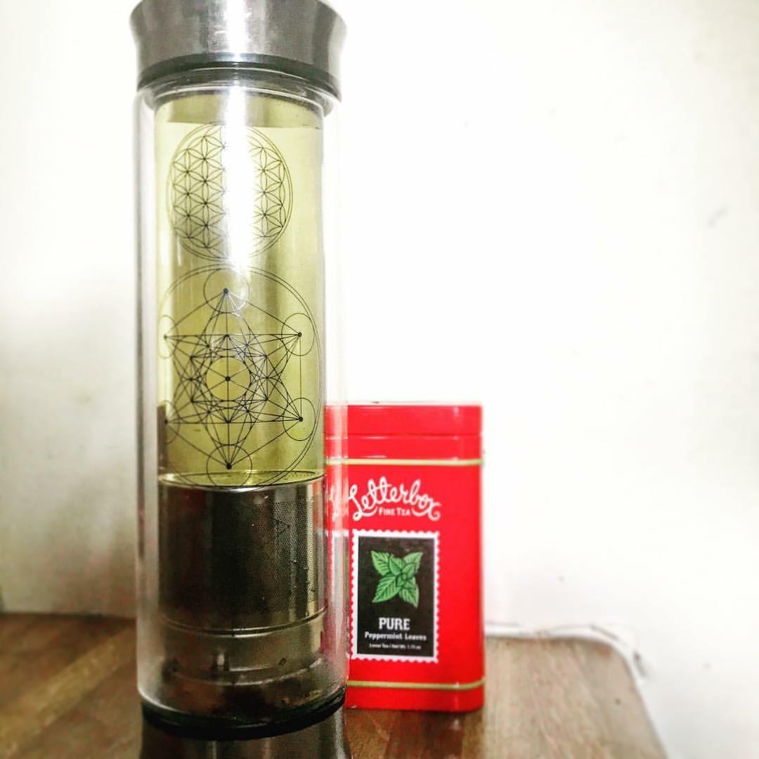Sacred Lotus Love Double-Walled Glass Tea Infuser Bottle 14oz Portable Travel Mug with Strainer and Sleeve for Loose Leaf Tea, Coffee, Smoothies - Insulated Tumbler with Lid for Hot and Iced Beverages customer photo 1