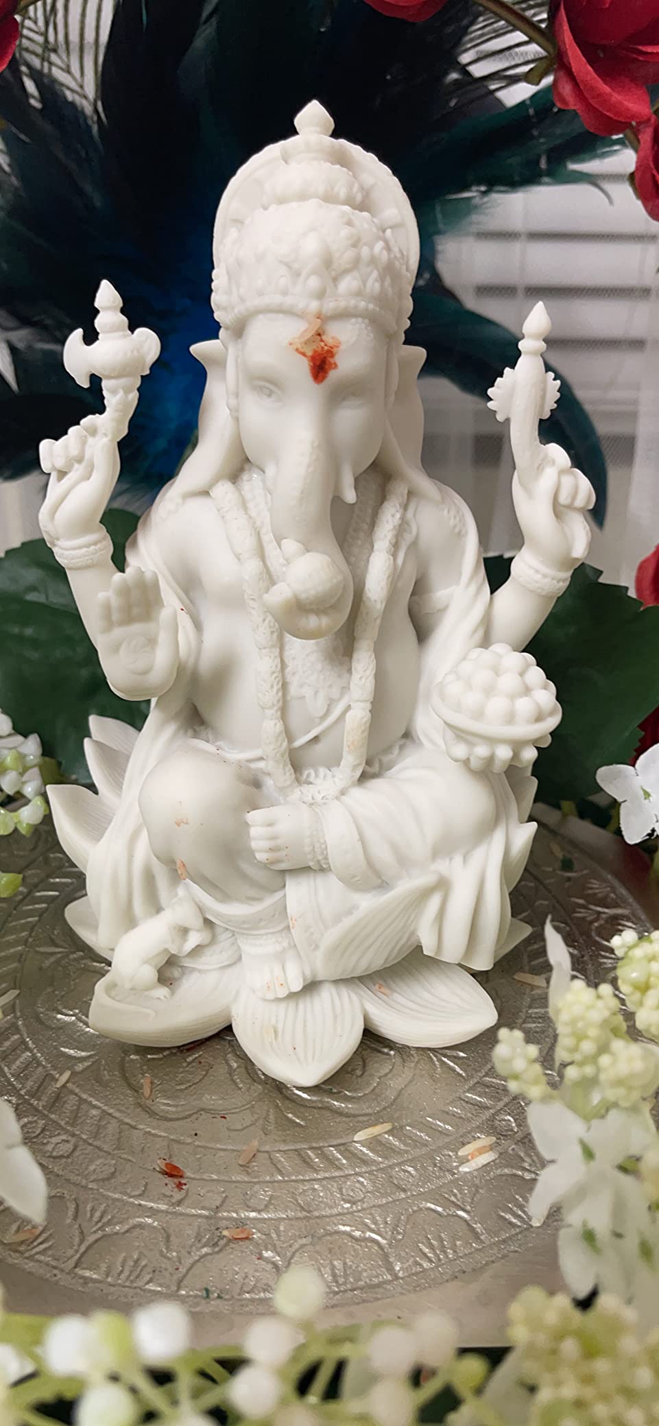 Rare Ganesh (Ganesha) Hindu Elephant God of Success Statue, 7 1/4-inch customer photo 1
