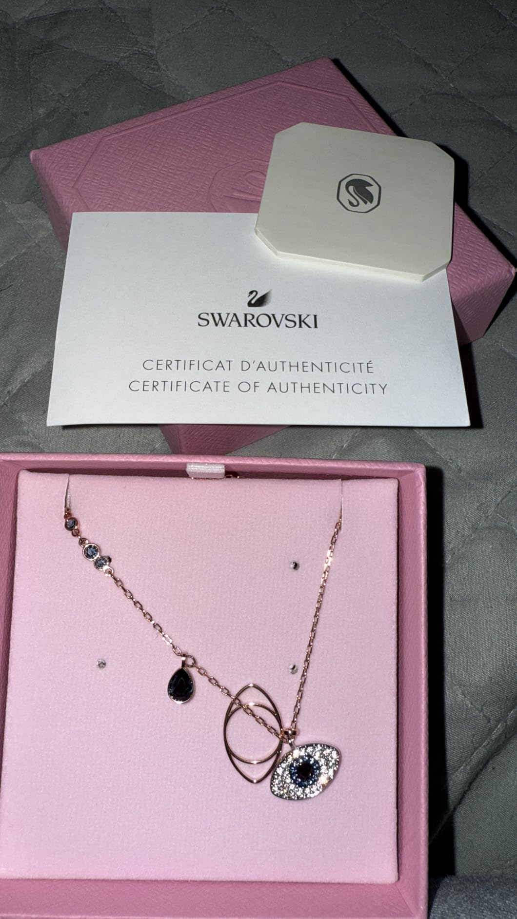 Swarovski Women's Symbolica Evil Eye Pendant Necklace, Blue, Mixed Metal Finish customer photo 1
