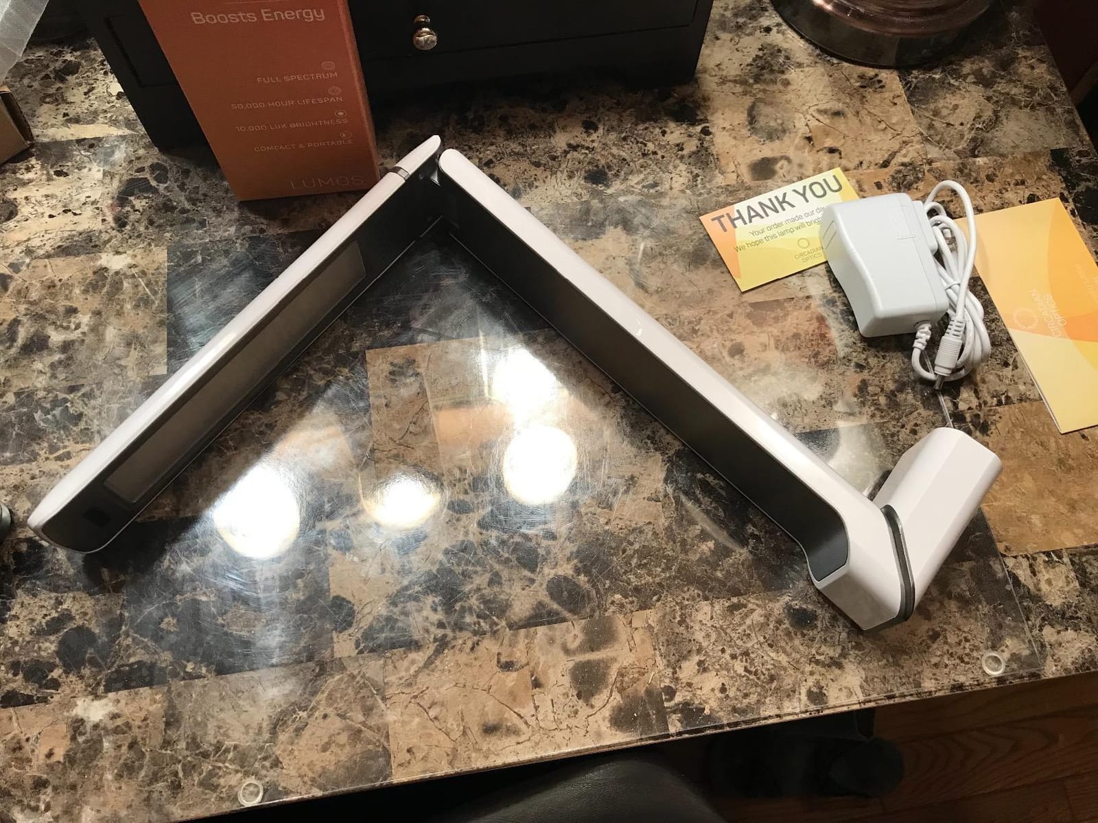 Lumos 10,000 Lux Light Therapy Lamp | Seen On Shark Tank | Sun Lamp For Seasonal Blues | Ultra Bright White Light Therapy | UV-Free | Full-Spectrum | Adjustable Panel customer photo 1