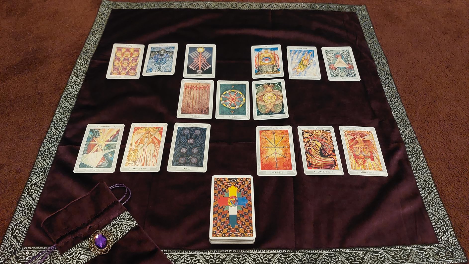 BLESSUME Square Velvet Altar Tarot Table Cloth and Pouch Dark Blue customer photo 1