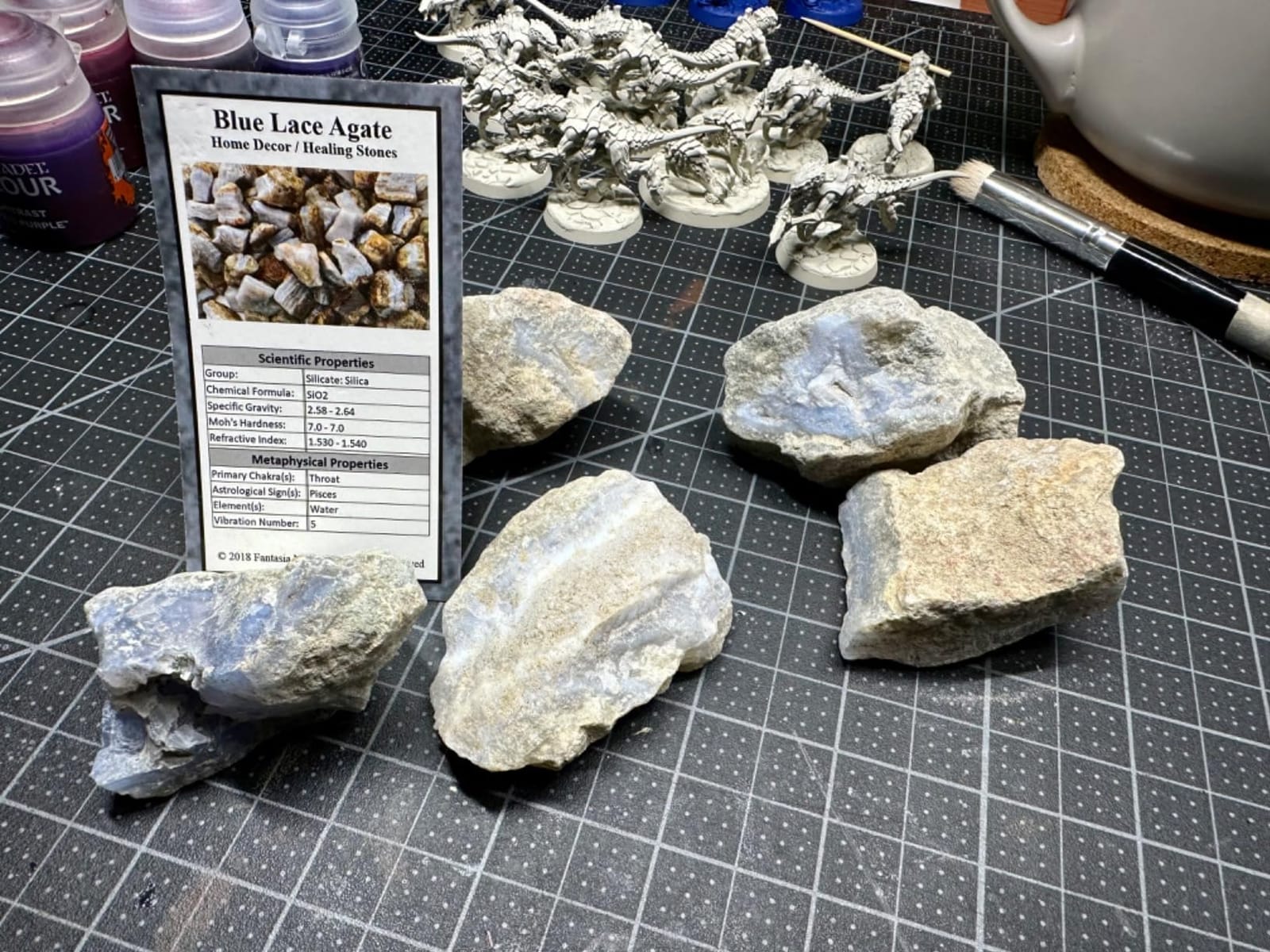 Fantasia Materials: 1 lb Glacial Blue Lace Agate Rough Stones from Namibia customer photo 2