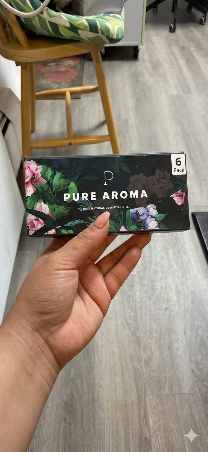 Essential Oils Set by Pure Aroma - Top 6 Aromatherapy Oils Gift Set - 6 Pack, 10ml (Eucalyptus, Lavender, Lemongrass, Sweet Orange, Peppermint, Tea Tree) customer photo 1