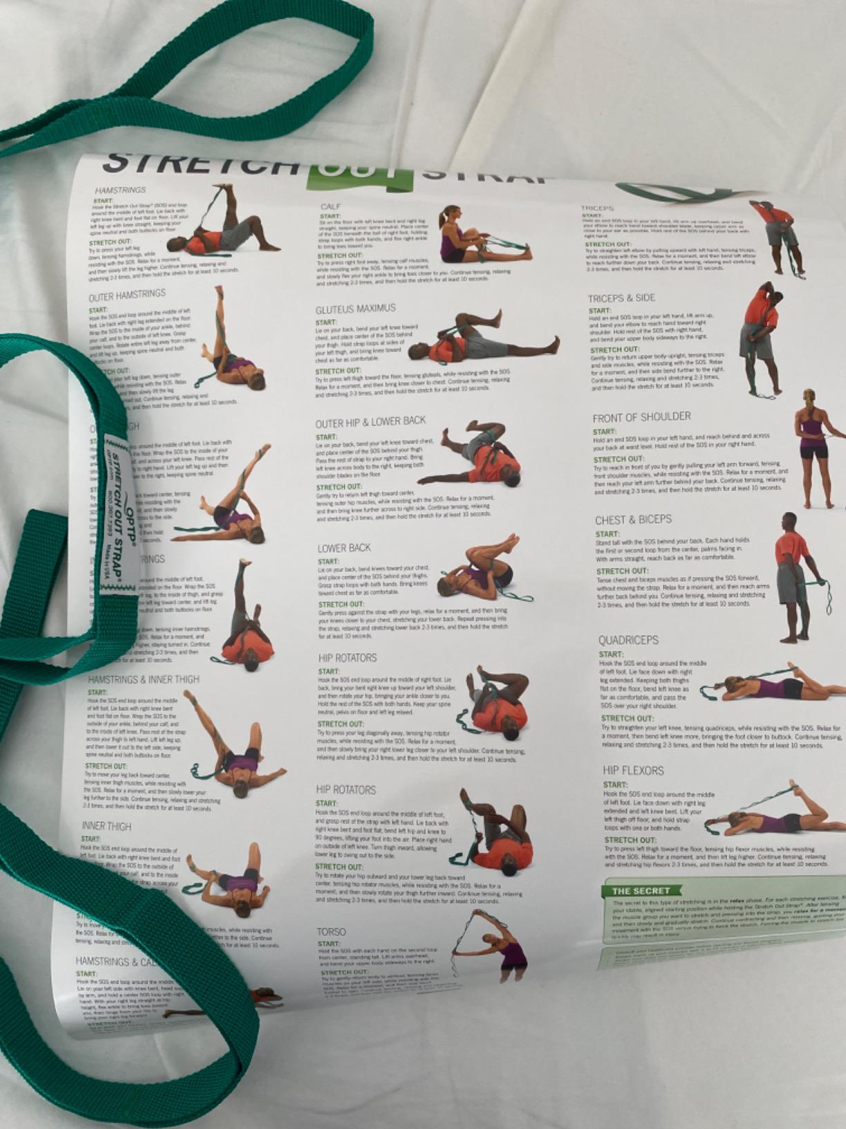 OPTP The Original Stretch Out Strap with Exercise Poster, USA Made Yoga Stretching Strap for Physical Therapy customer photo 1