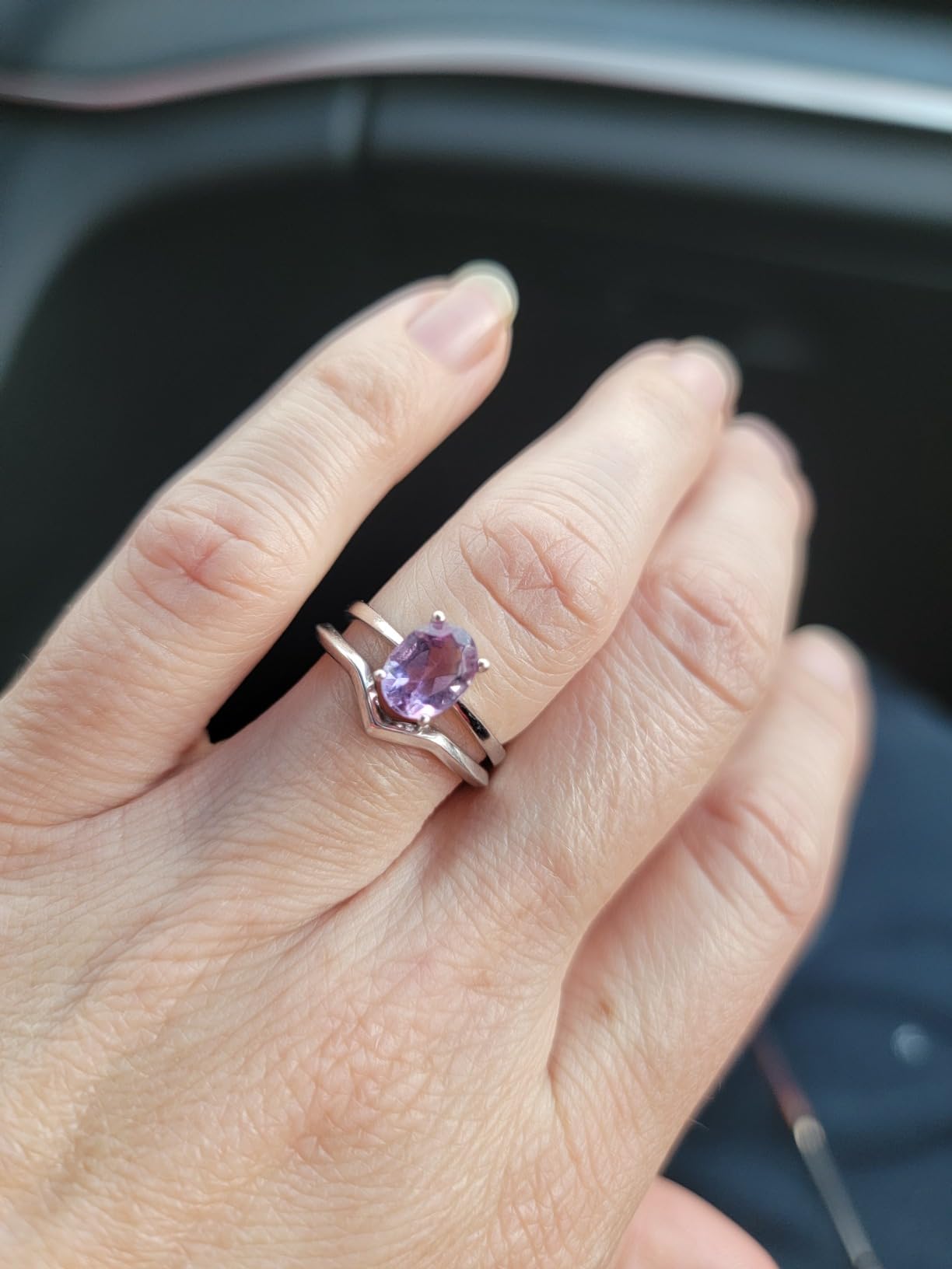 JewelryPalace Class Natural Gemstone Garnet Peridot Amethyst Citrine Blue Topaz Birthstone Solitaire Engagement Rings for Women customer photo 2