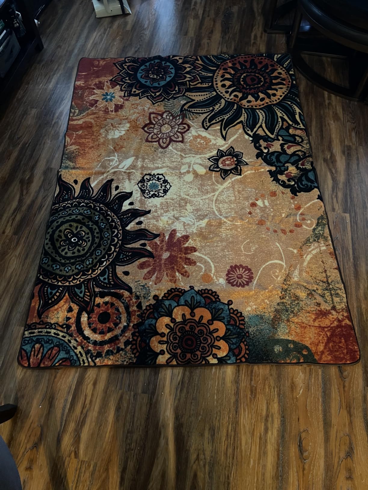 Contemporary Boho Retro Style Abstract Living Room Floor Carpets,Non-Skid Indoor Large Area Rugs,52
