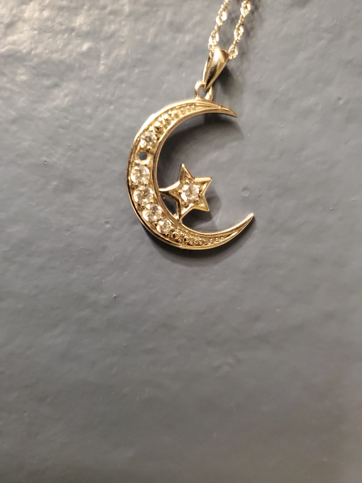 Sterling Silver Crescent Moon Star Necklace Cubic Zirconia Jewelry for Teen & Women Ladies Dainty 18