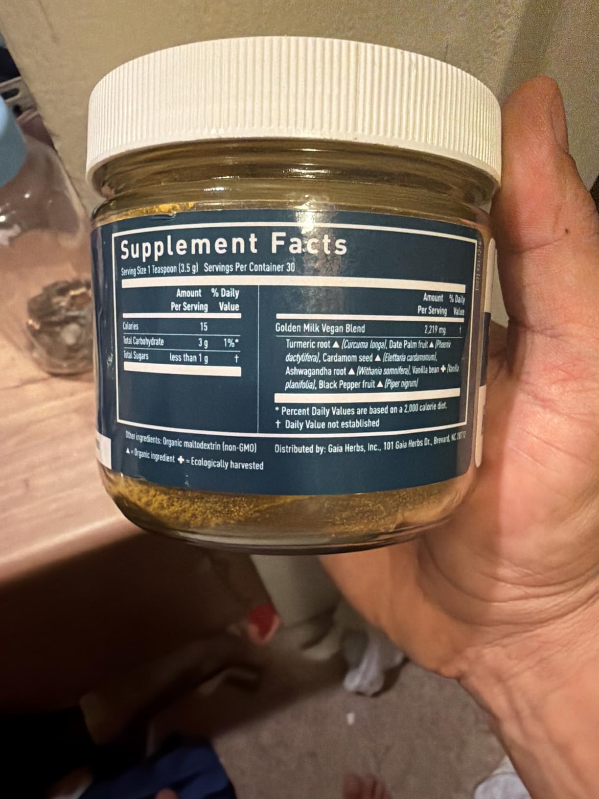 Gaia Herbs Golden Milk - Traditional Relaxation Support Supplement Powder with Organic Turmeric, Ashwagandha & Cardamom, 4.3 Oz customer photo 2