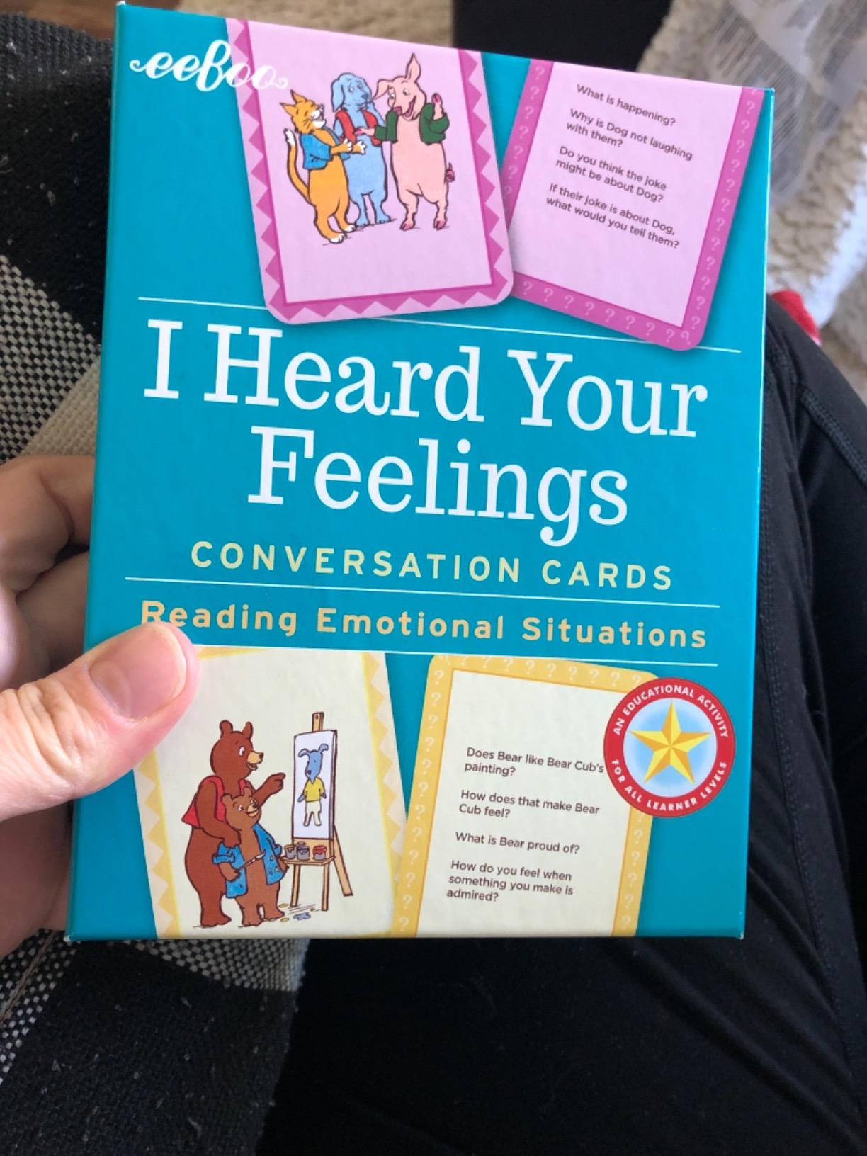 eeBoo: I Heard Your Feelings - 48 Conversation Flashcards, Develops Empathy Through Friendly Illustrations of Emotional Situations, Develop Social and Emotional Intelligence, for Ages 3 and up customer photo 2