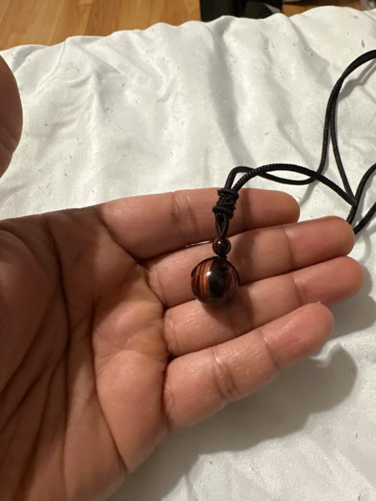 Jovivi Healing Crystals Necklace Natural Tiger Eye Amethyst Lucky Blessing Protection Chakra Beads Stone Pendant for Women Men Adjustable customer photo 2