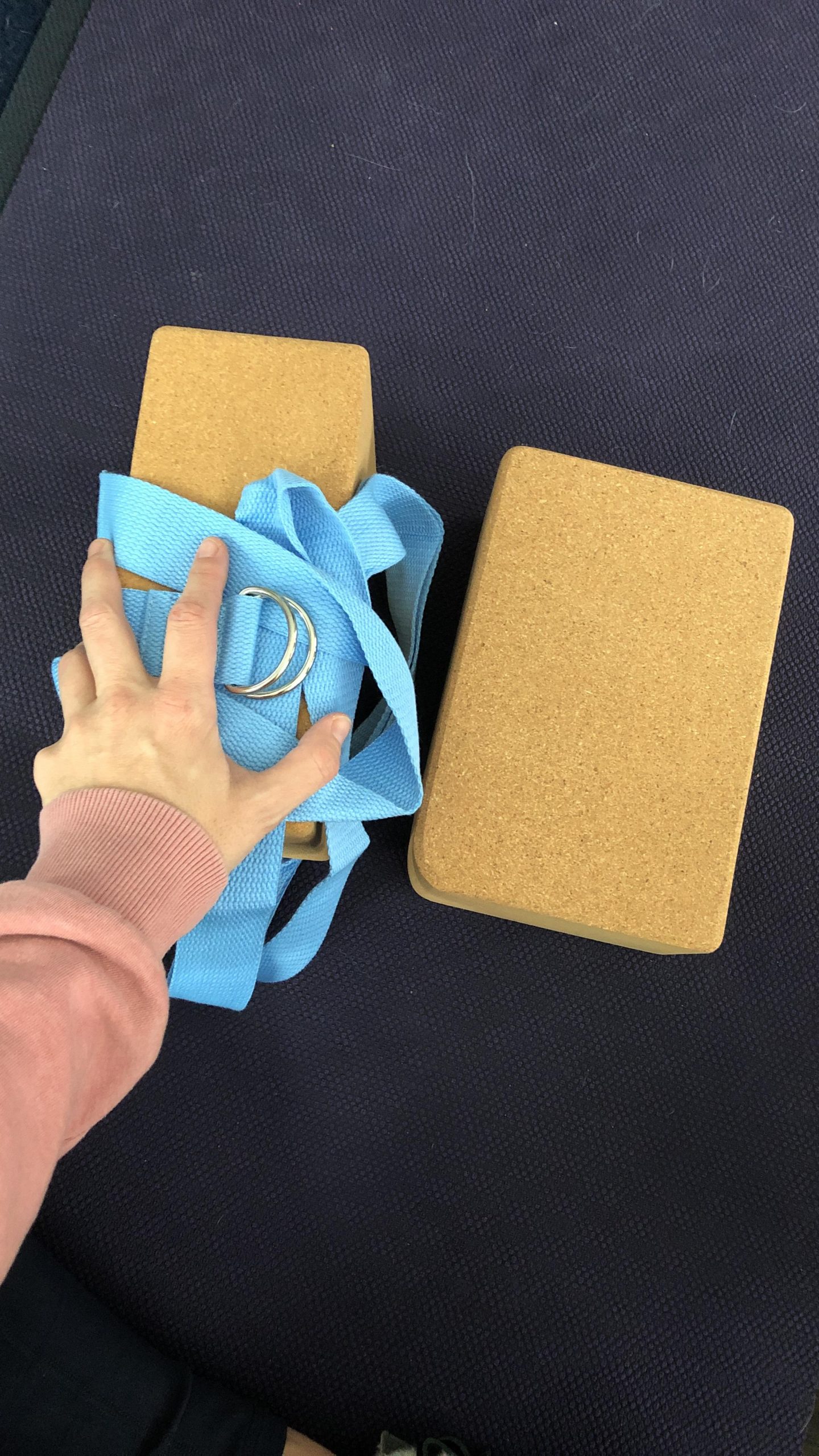 2 Pack Cork Yoga Blocks with Yoga Strap Set - 4 x 6 x 9 inch customer photo 1
