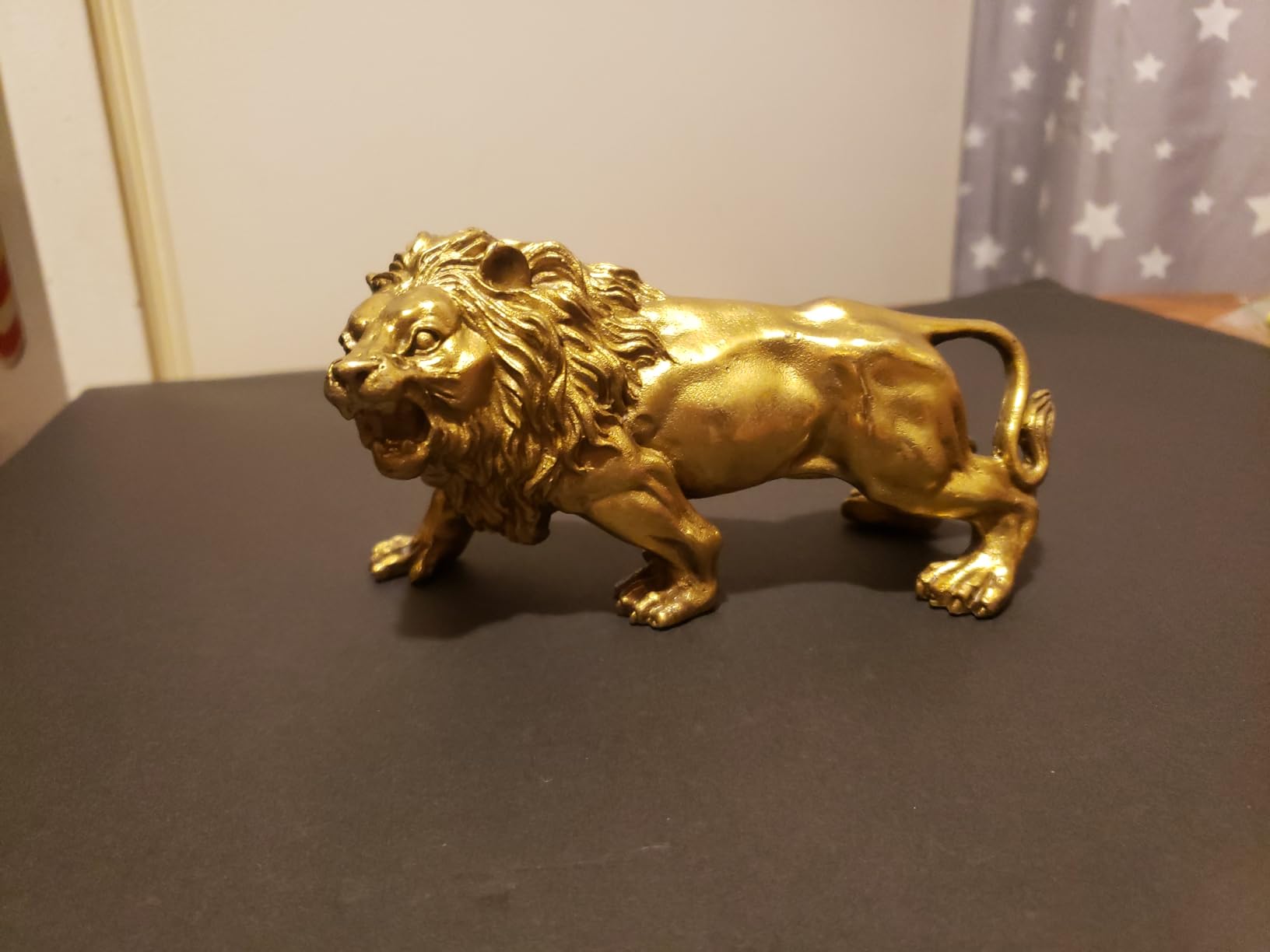 BRABUD Brass Magical and Noble Lion Statue, Chinese Fengshui Decor | Handmade Figurine, Attract Wealth Lucky, Home Shelf Office Decor, Housewarming Gift customer photo 2