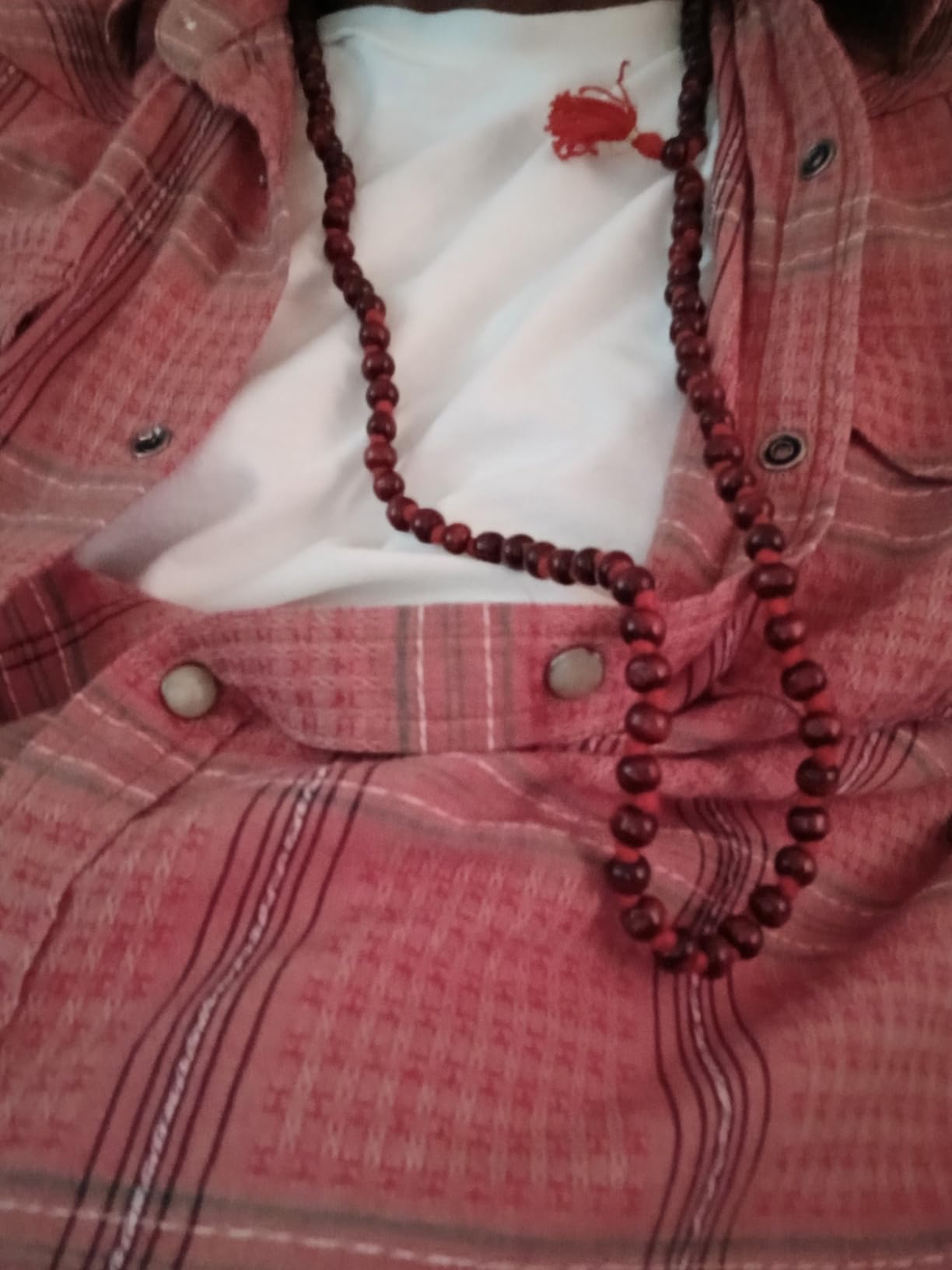 IS4A 8mm Red (Rosewood) Wood Japa Mala Beads Necklace Beads 108 + 1 Hand Knotted Meditation Prayer customer photo 1