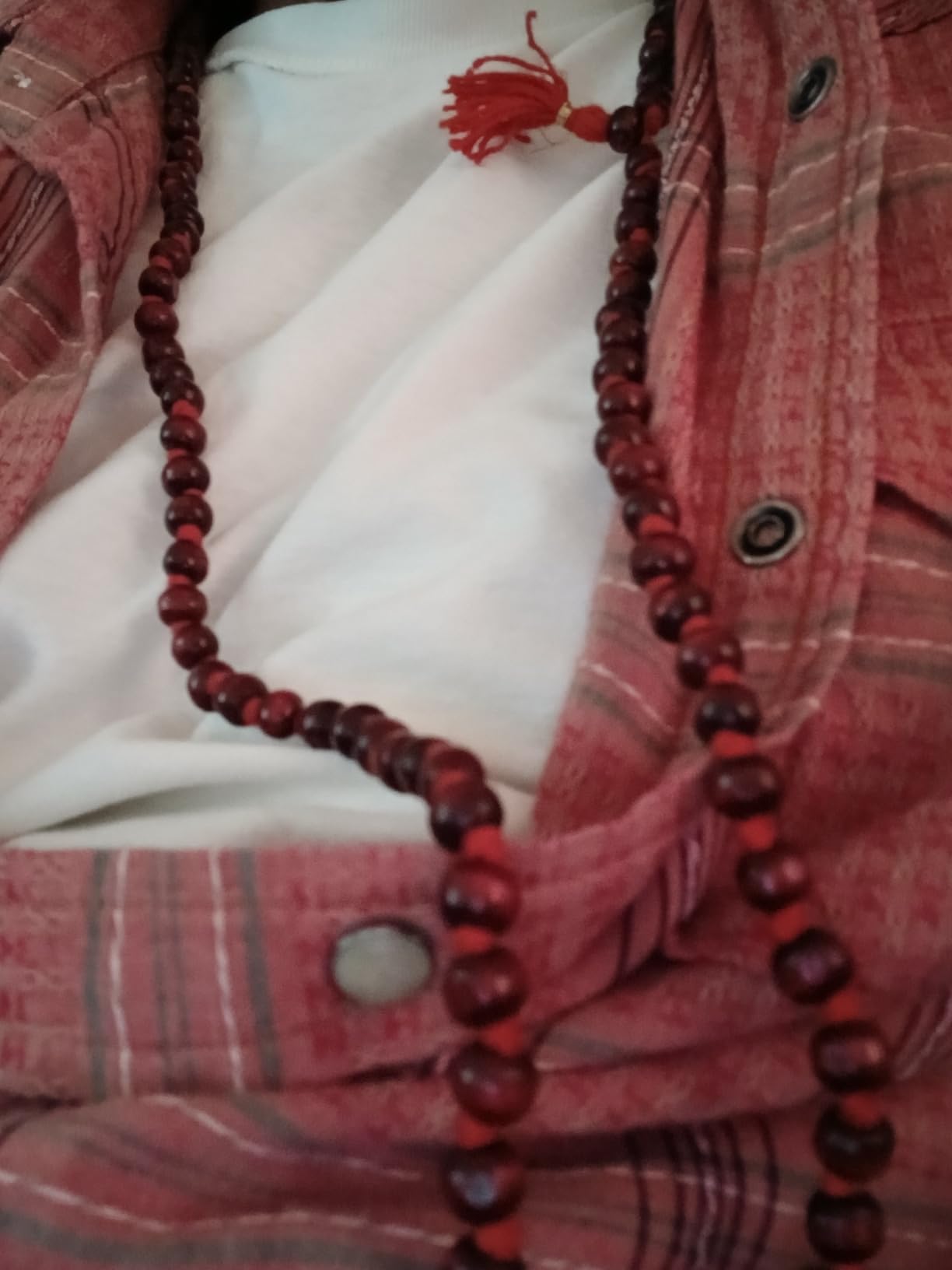 IS4A 8mm Red (Rosewood) Wood Japa Mala Beads Necklace Beads 108 + 1 Hand Knotted Meditation Prayer customer photo 2