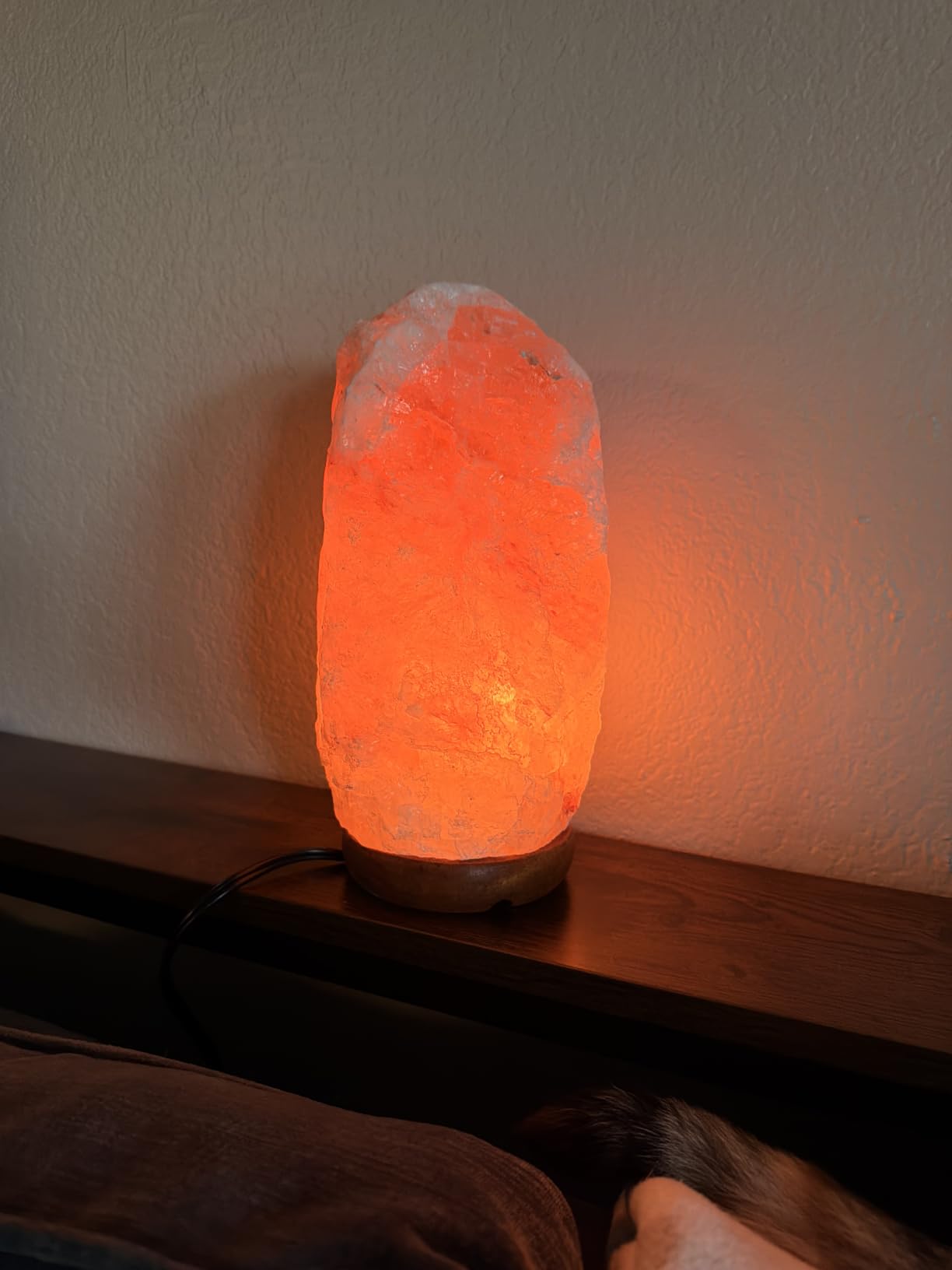 Himalayan Salt Lamp for Bedroom Large 10-12 Inch Pink Salt Rock Lamp with Dimmer, Wooden Base & Spare Bulbs | Calming Ambient Night Light | Thoughtful Wellness Gift for Women, Home, or Office customer photo 2