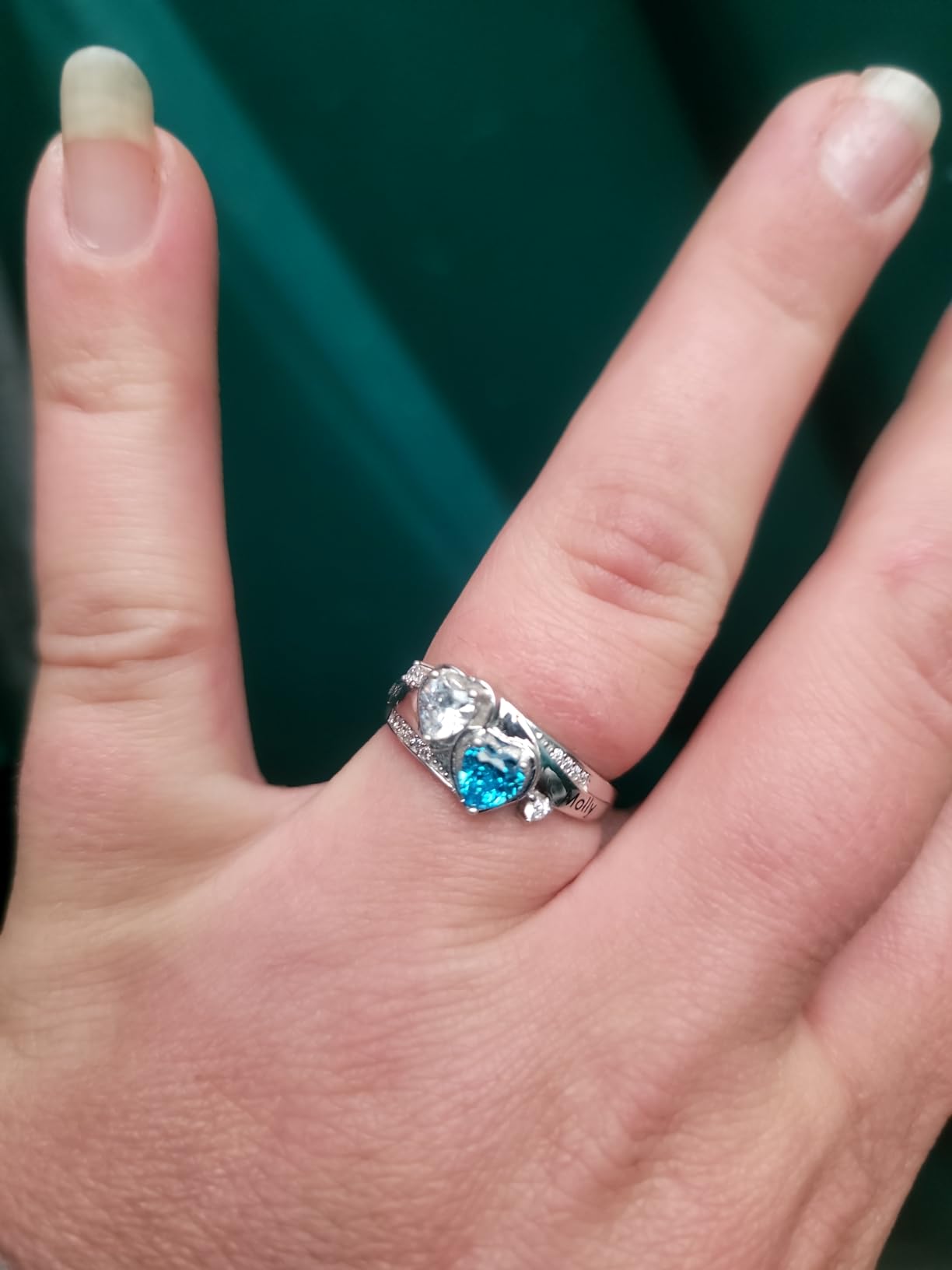 Diamondido Personalized Birthstone Rings for Women Mom Sterling Silver Mother Ring with Names Promise Rings for Her Customized Gifts for Mothers Day Christmas customer photo 1