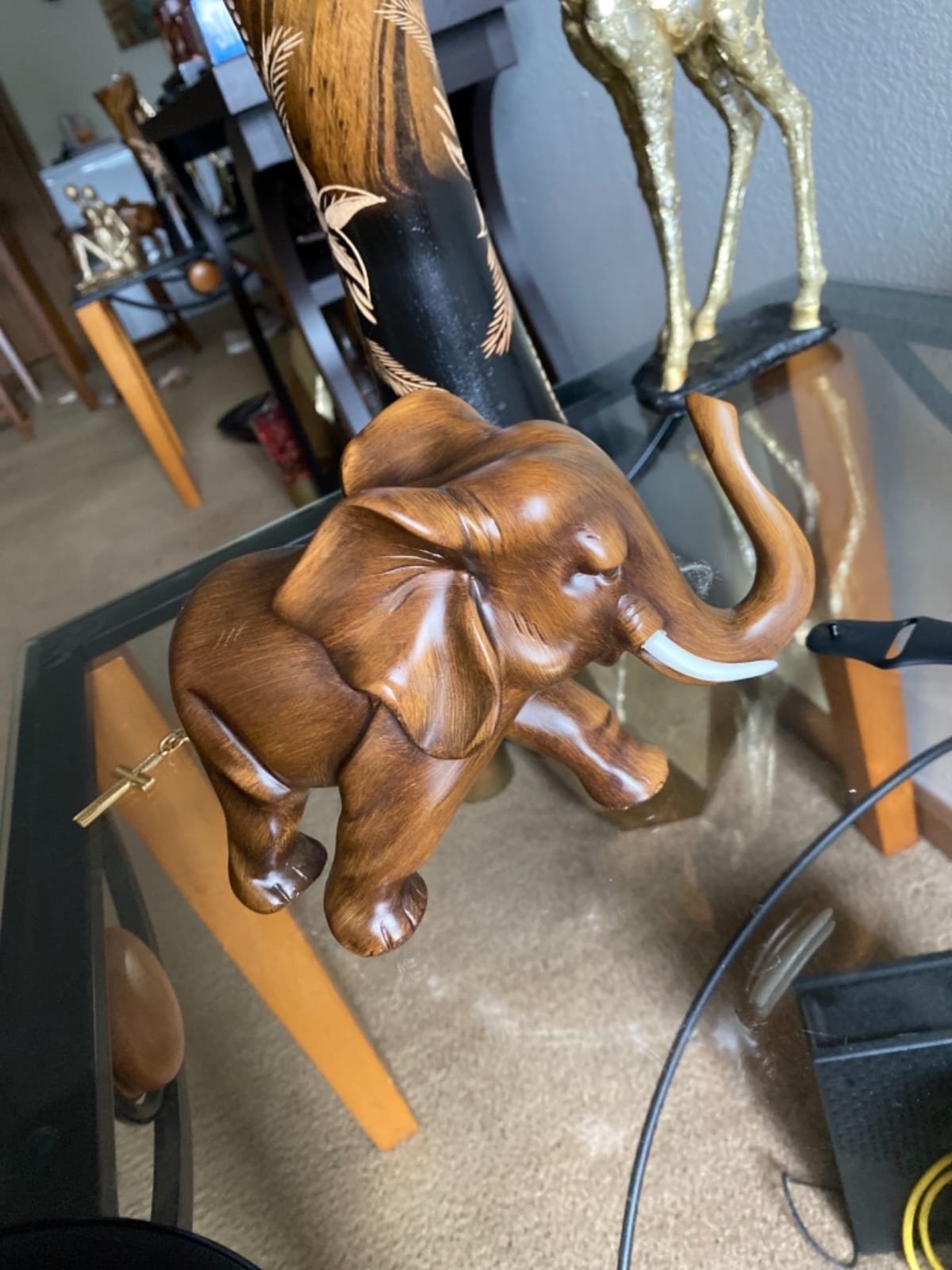 Elephant Statue Wealth Lucky Figurine Office Home Decor Elephant Sculpture Gift customer photo 1