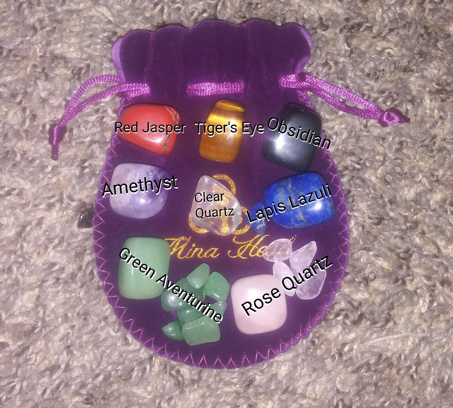Chakra Stones Set of 8 - Crystals and Healing Stones, Tumbled Chakra Crystals & Polished Rocks for Meditation, Reiki, Chakra Balancing, Protection, and Crystal Décor customer photo 1
