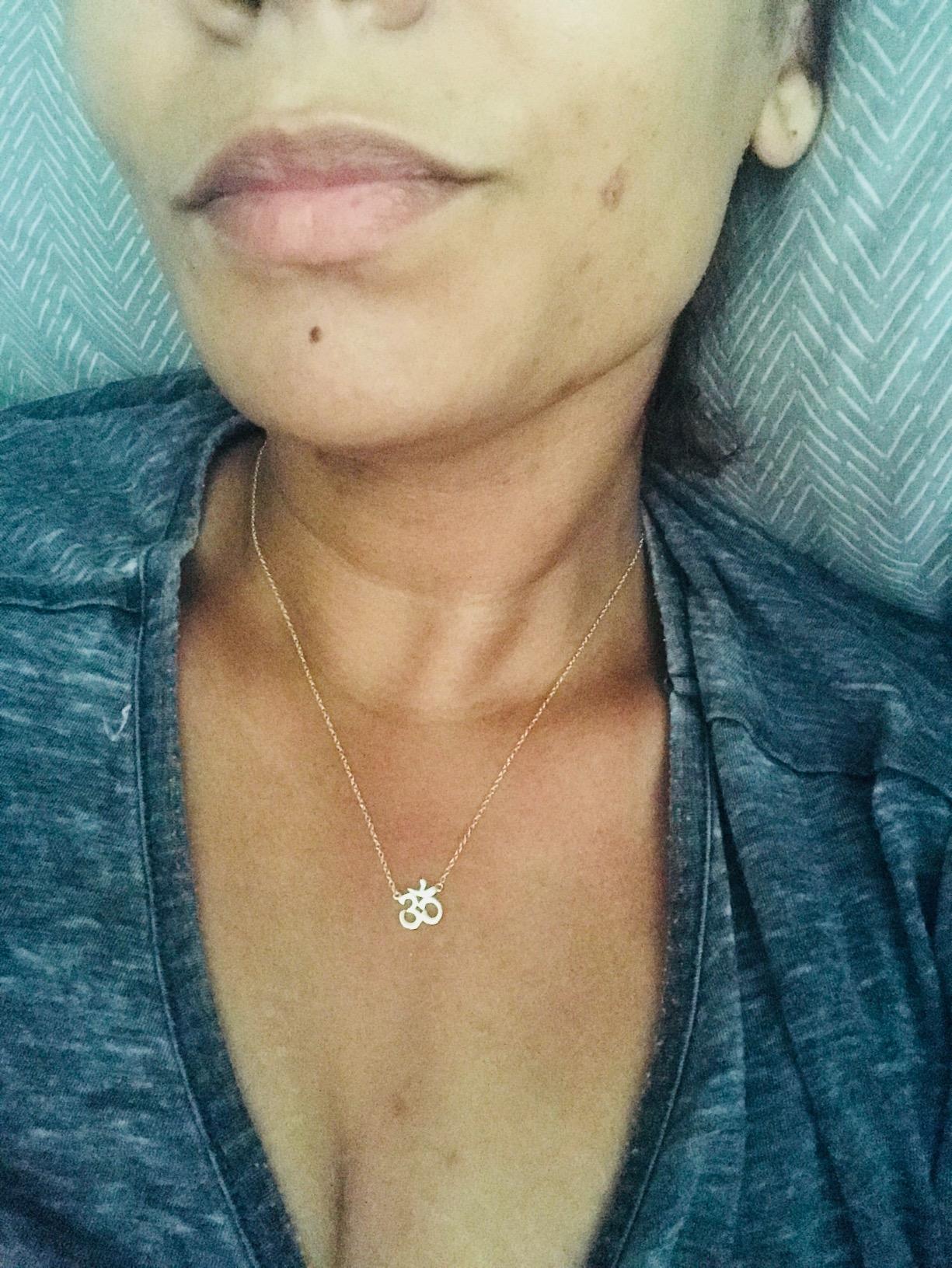 Sanskrit Yoga Aum Om Pendant Necklace Rose Gold Plated .925 Sterling Silver customer photo 1