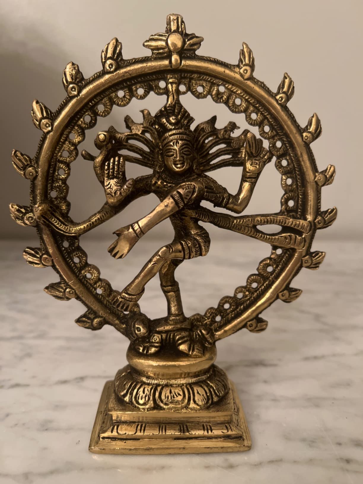 JGARTS Hindu God Deity Shiva Dancing Nataraja Natraj Brass Statue Sculpture for Home Decor Temple Mandir 6.5