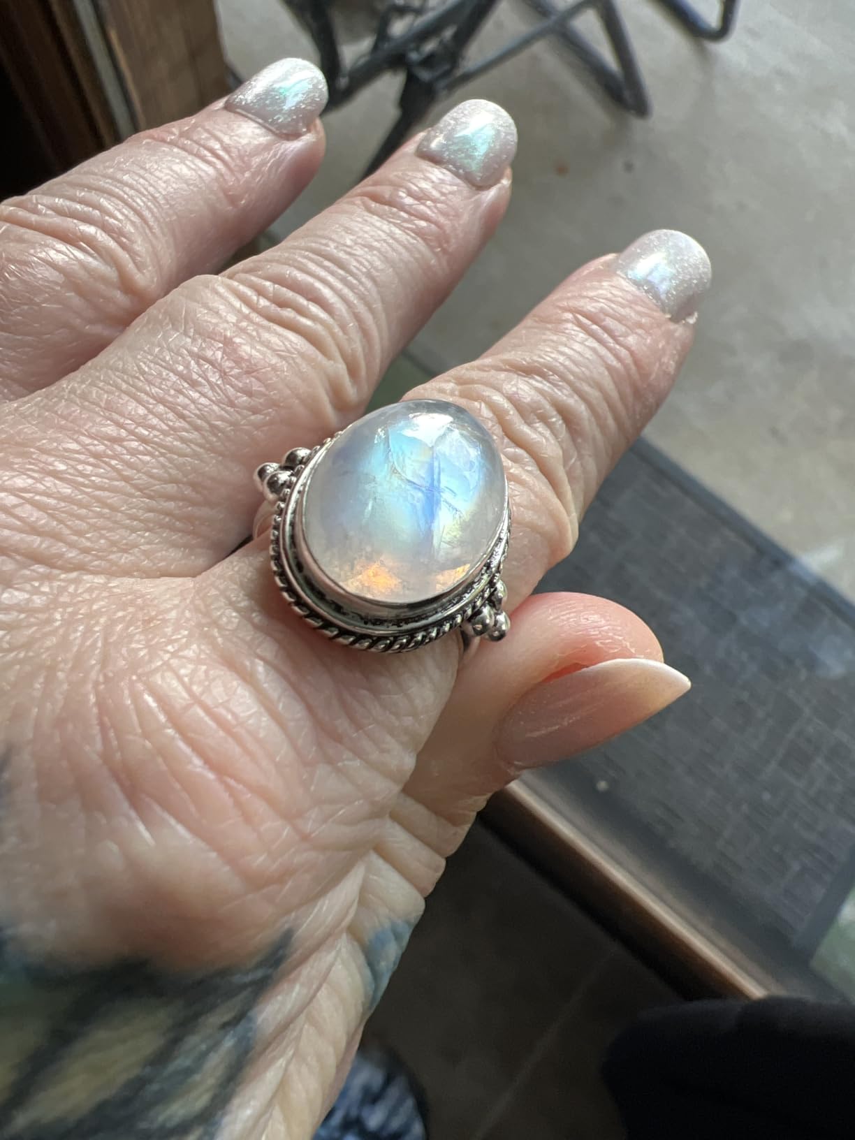 Natural Gemstone 925 Sterling Silver Statement Rings for Women customer photo 1