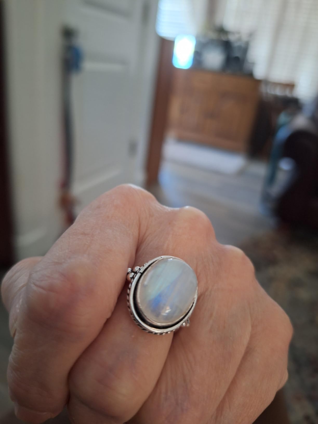 Natural Gemstone 925 Sterling Silver Statement Rings for Women customer photo 2