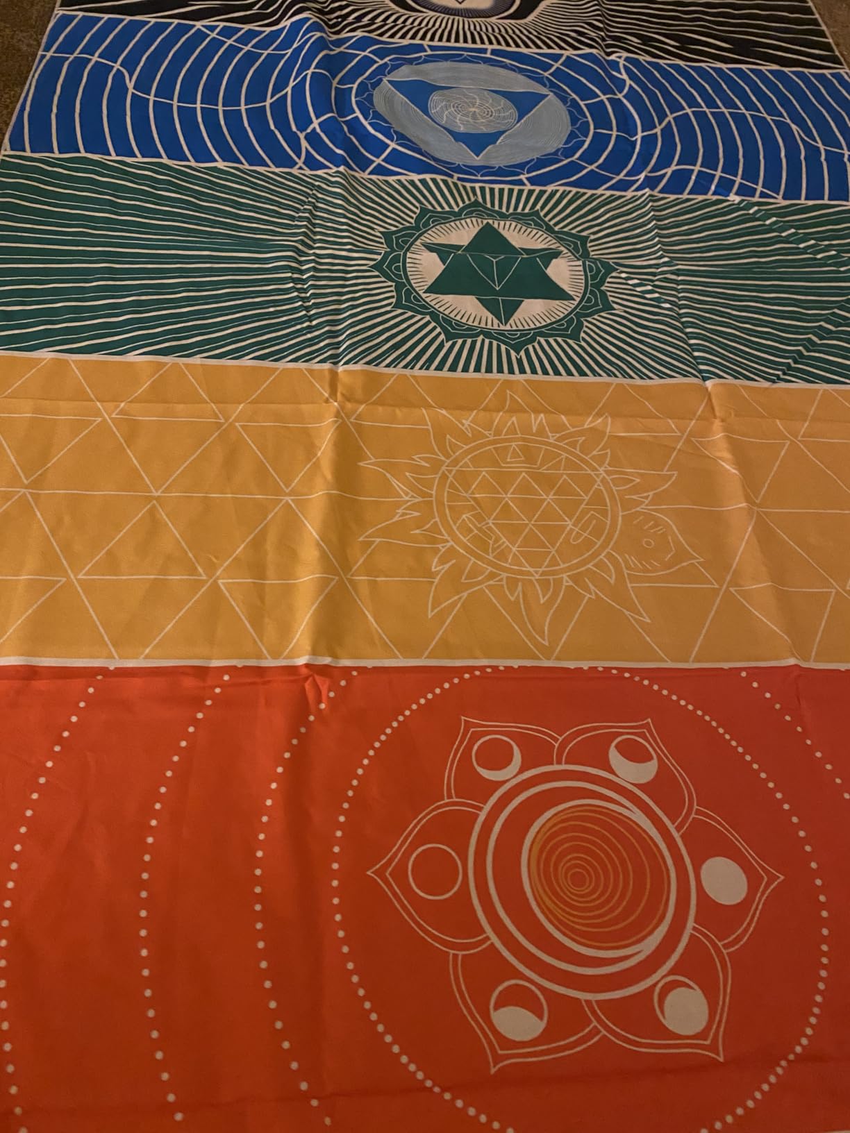 Mexican Yoga Mat Beach Picnic Blanket Chakra Meditation Mat Yoga Rug Sunscreen Shawl Chakra Wall Tapestry Decor Boho Pilates 59 in (Polyester Fibre) customer photo 1
