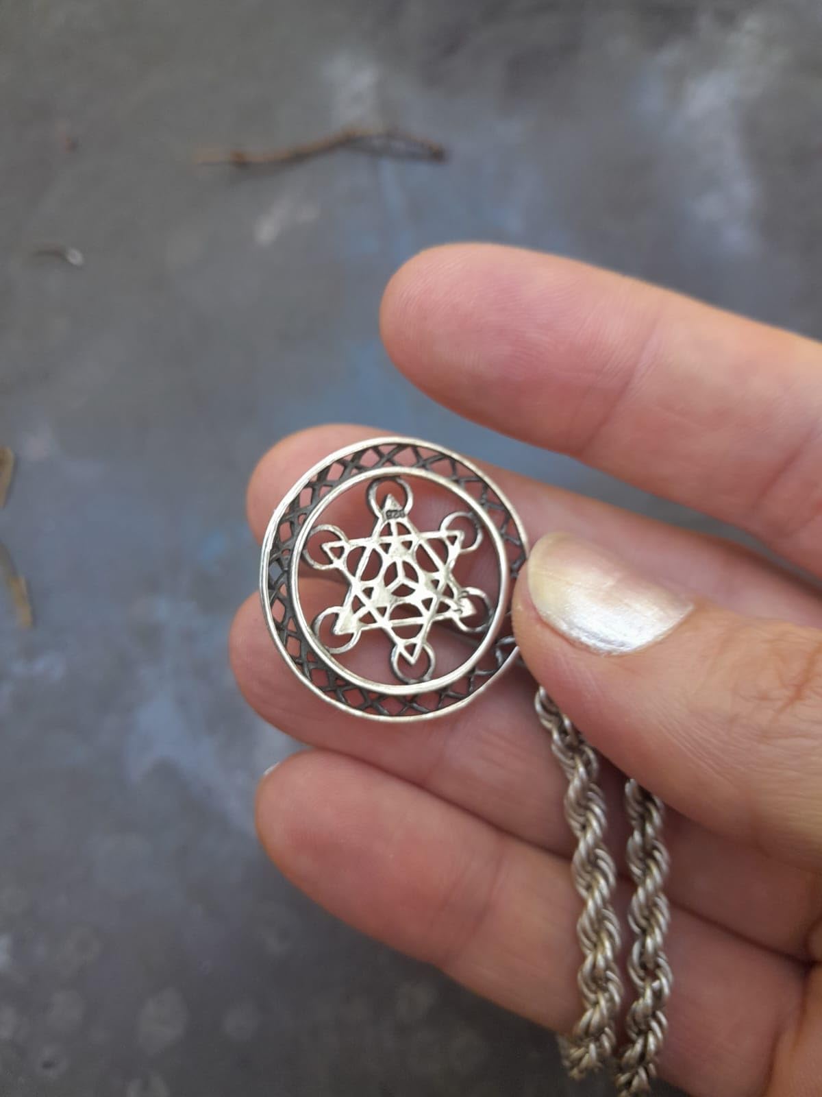 WithLoveSilver 925 Sterling Silver Metatron Cube Sacred Geometry Talisman Pendant customer photo 2