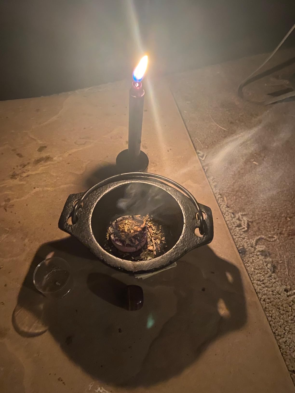 Cast Iron Cauldron w/Handle - Ideal for Smudging, Incense Burning, Ritual Purpose, Decoration, Candle Holder, 4