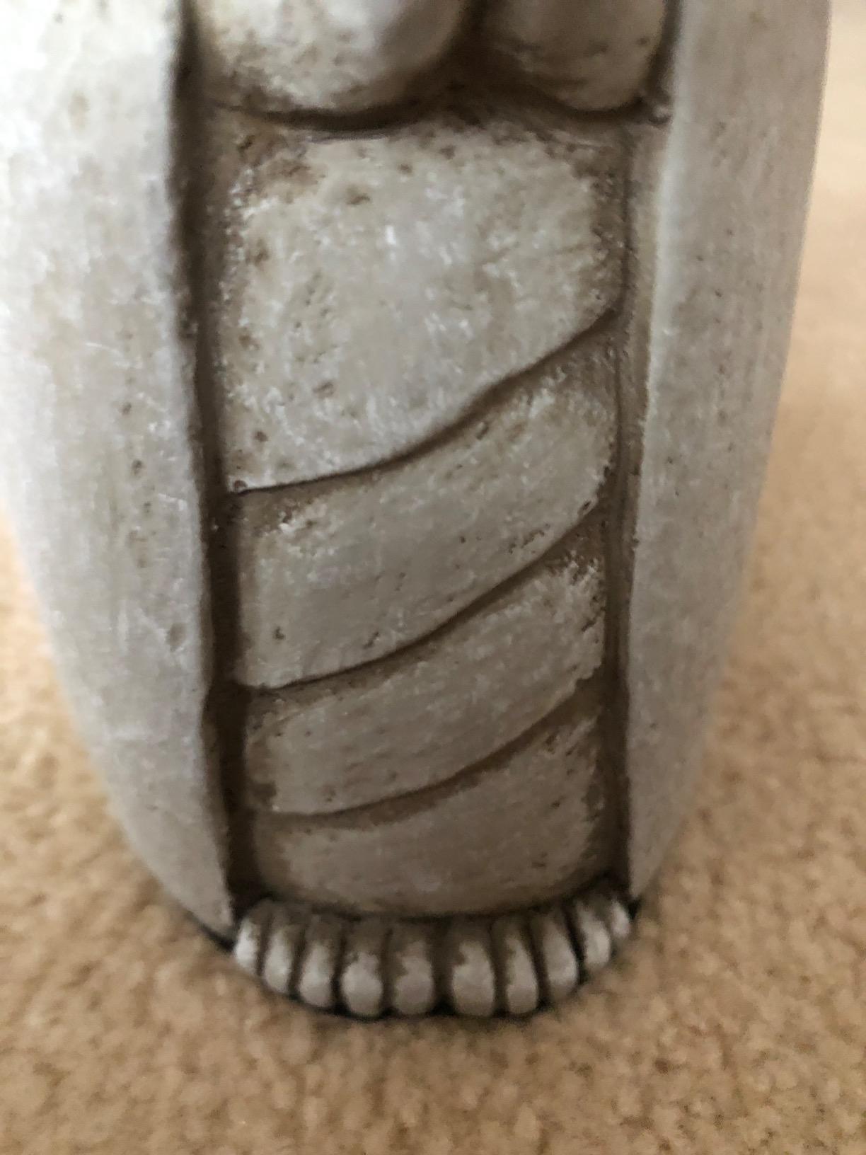 Buddha Groove Healing Jizo Statue for Home and Garden with Grey Tones Antique Textured Finish | Made of Weather Friendly Cast Stone | 8 x 3.5 x 3 Inches customer photo 2